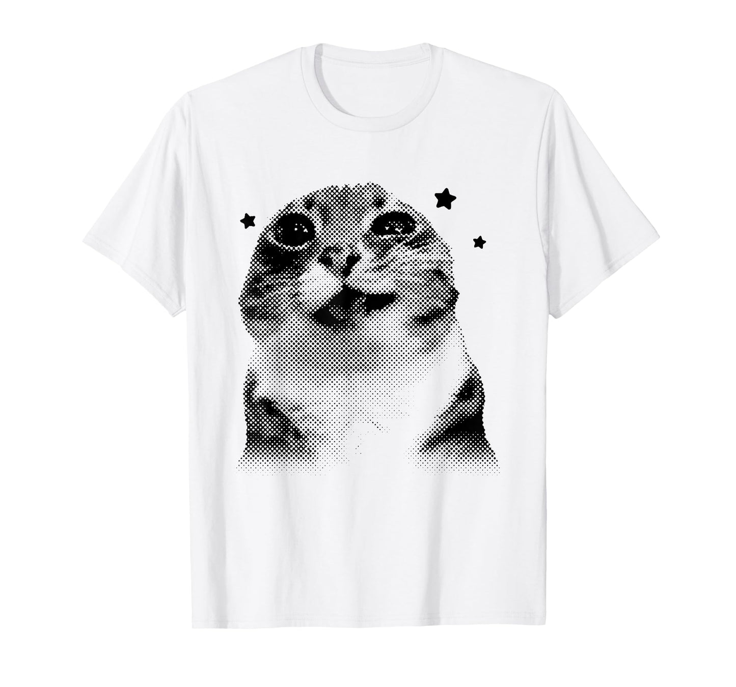 Funny Y2k Retro Vintage Silly Cat Meme Cat Gen Z Joke Teen T-Shirt