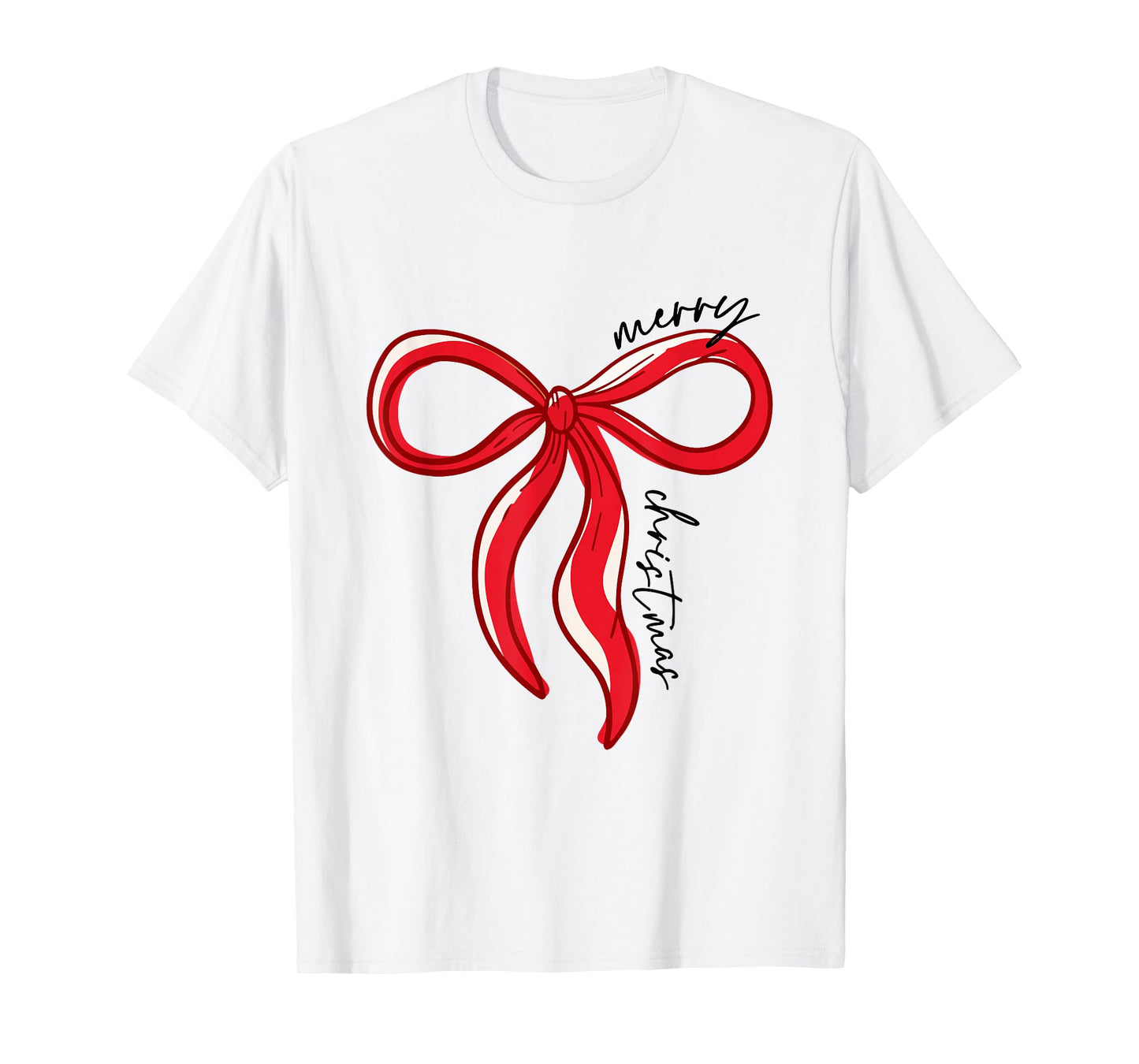 Merry Christmas Bow Red Santa Xmas Coquette Aesthetic T-Shirt
