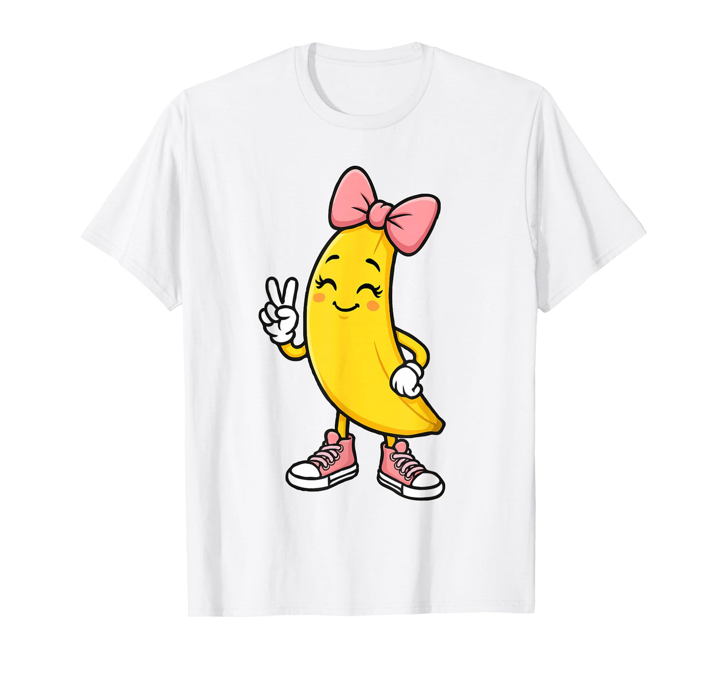 Funny Banana Coquette Bow Retro Banana Kids Girls Women T-Shirt