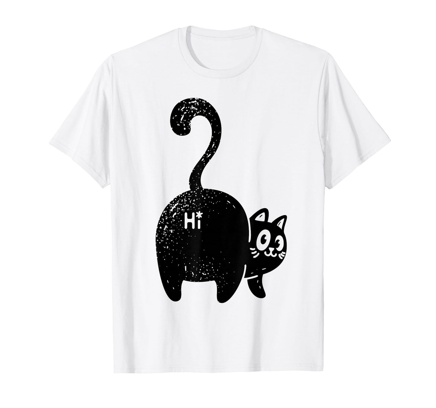Funny Hello Black Cat Butt Tee Gift for Cat Lovers T-Shirt