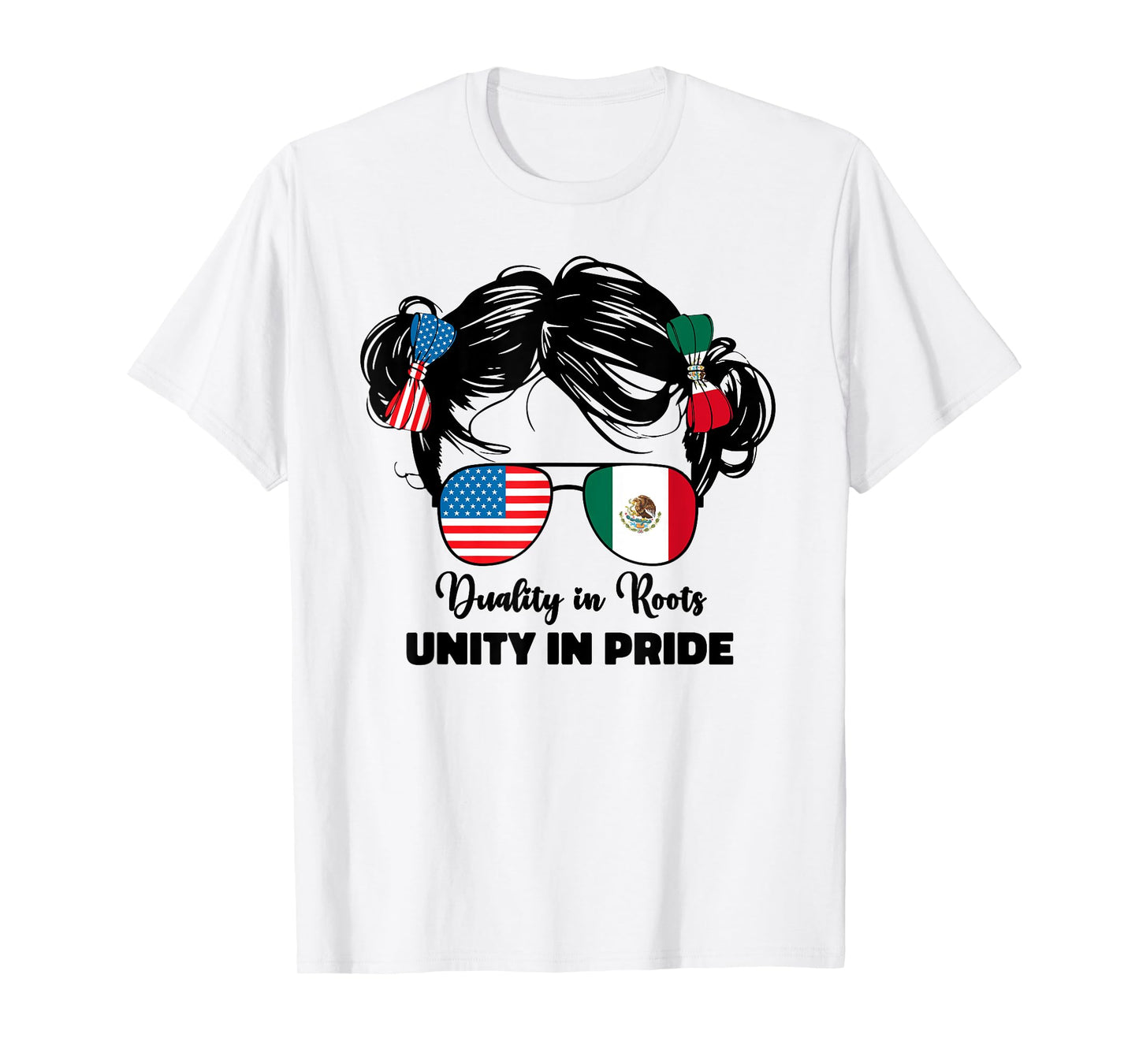 Half Mexican and American Mexico America USA Flag Kids Girls T-Shirt