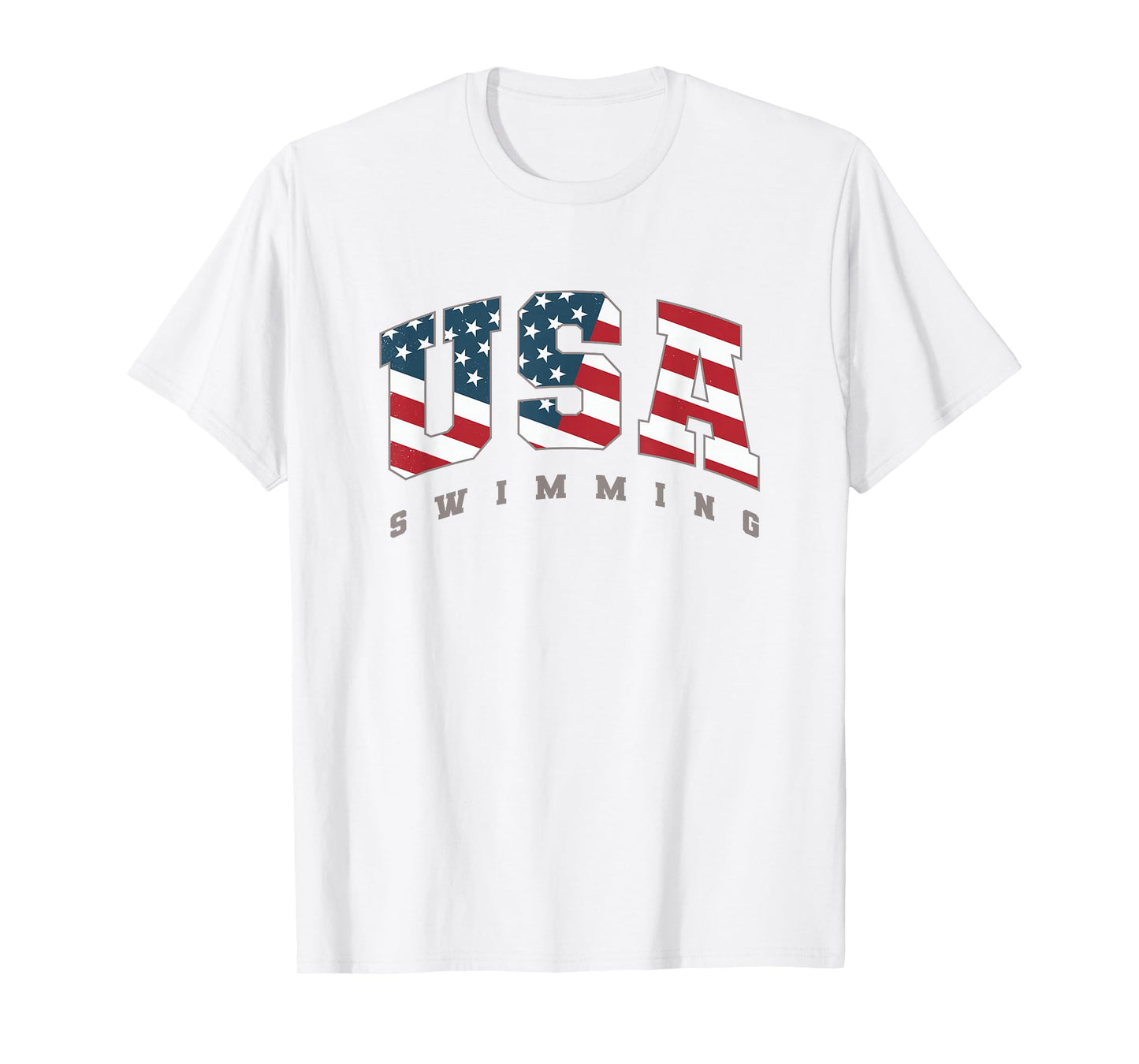 USA Swimming American Flag Team Sport Athlete Support T-Shirt