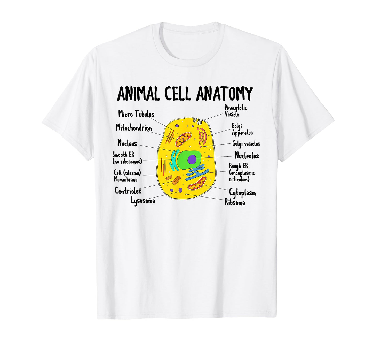 Anatomy Of Animal Cell Biology Biologist Science Student T-Shirt
