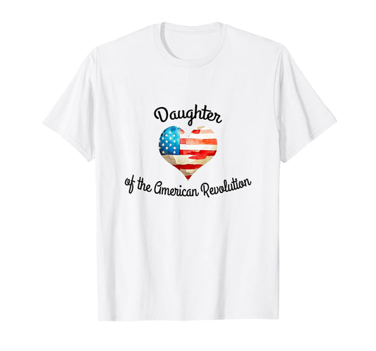 Daughters American Revolution DAR History USA Heart lineage T-Shirt