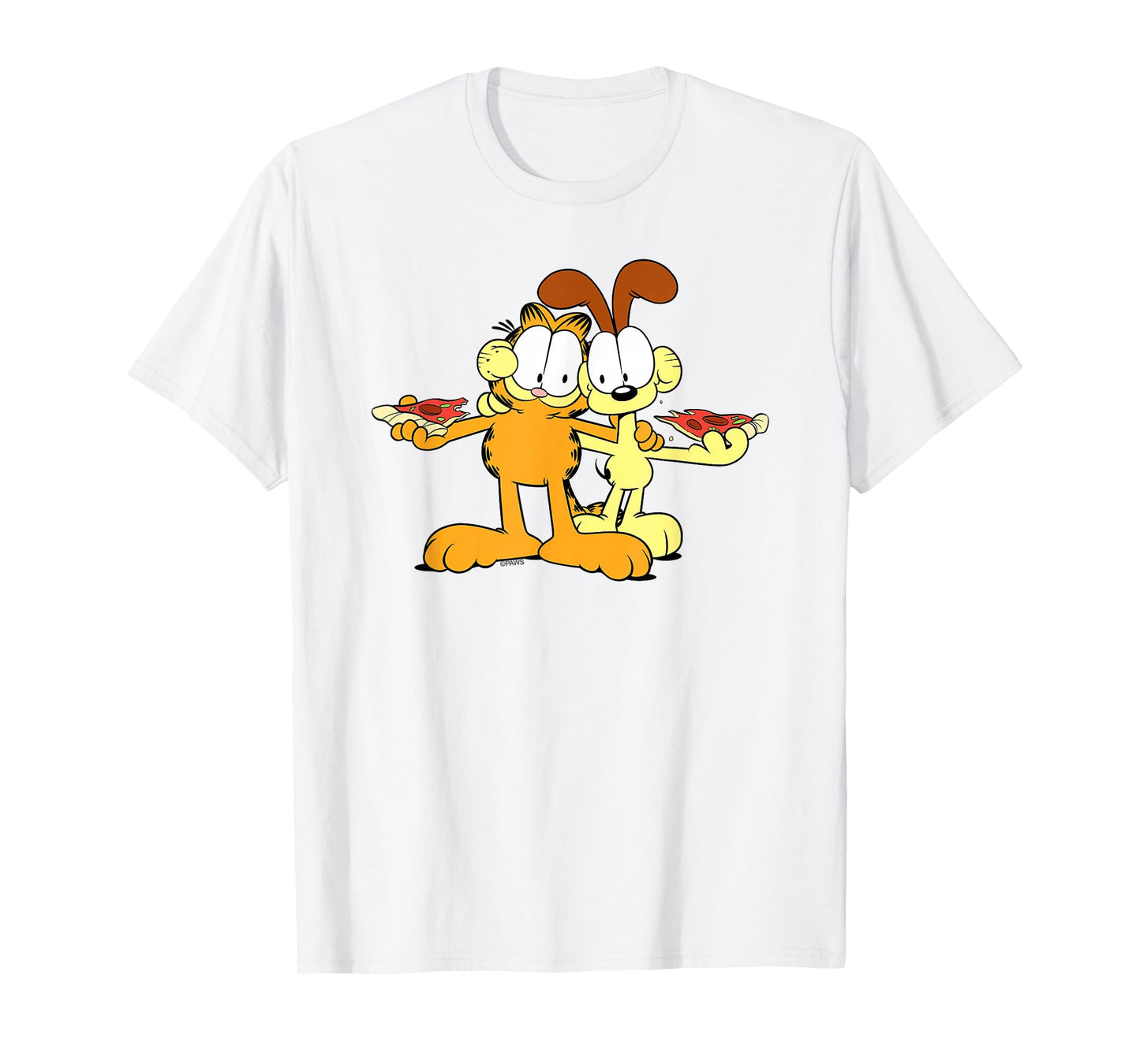 Garfield & Odie Happy Pizza Hug Cartoon Cat T-Shirt