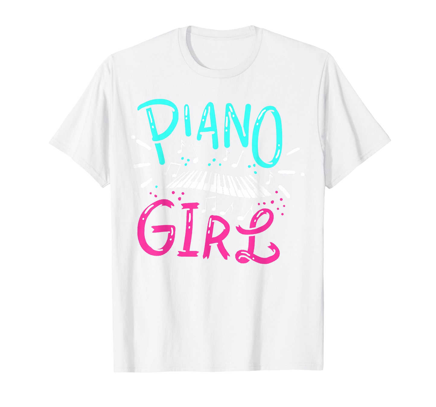 Piano Girl Pianist Music Notes Gift T-Shirt