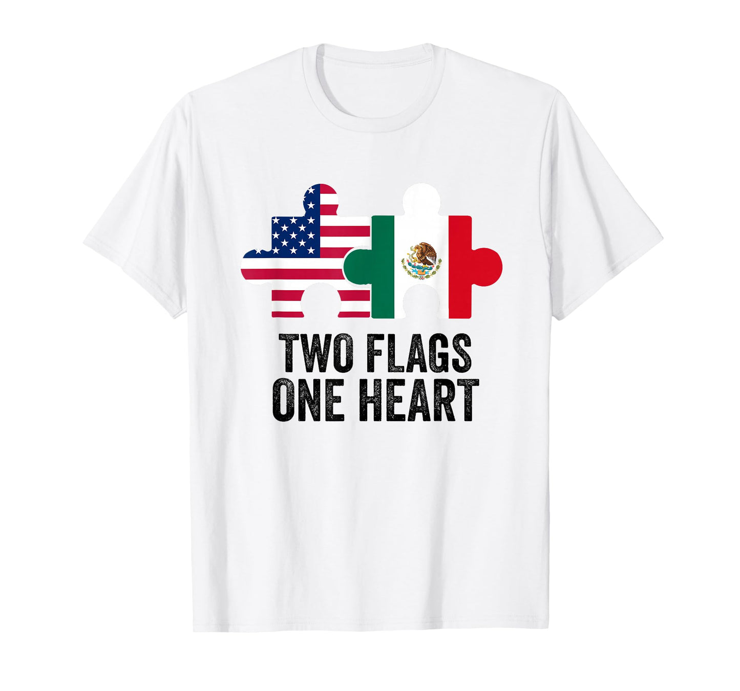 Mexican American Flag Love Proud Half Mexico USA Roots T-Shirt