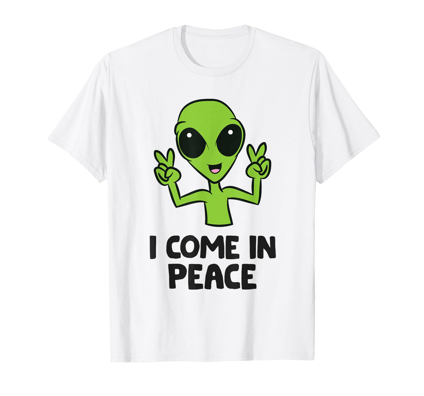 Alien I Come In Peace Space Rave EDM Music Alien T-Shirt