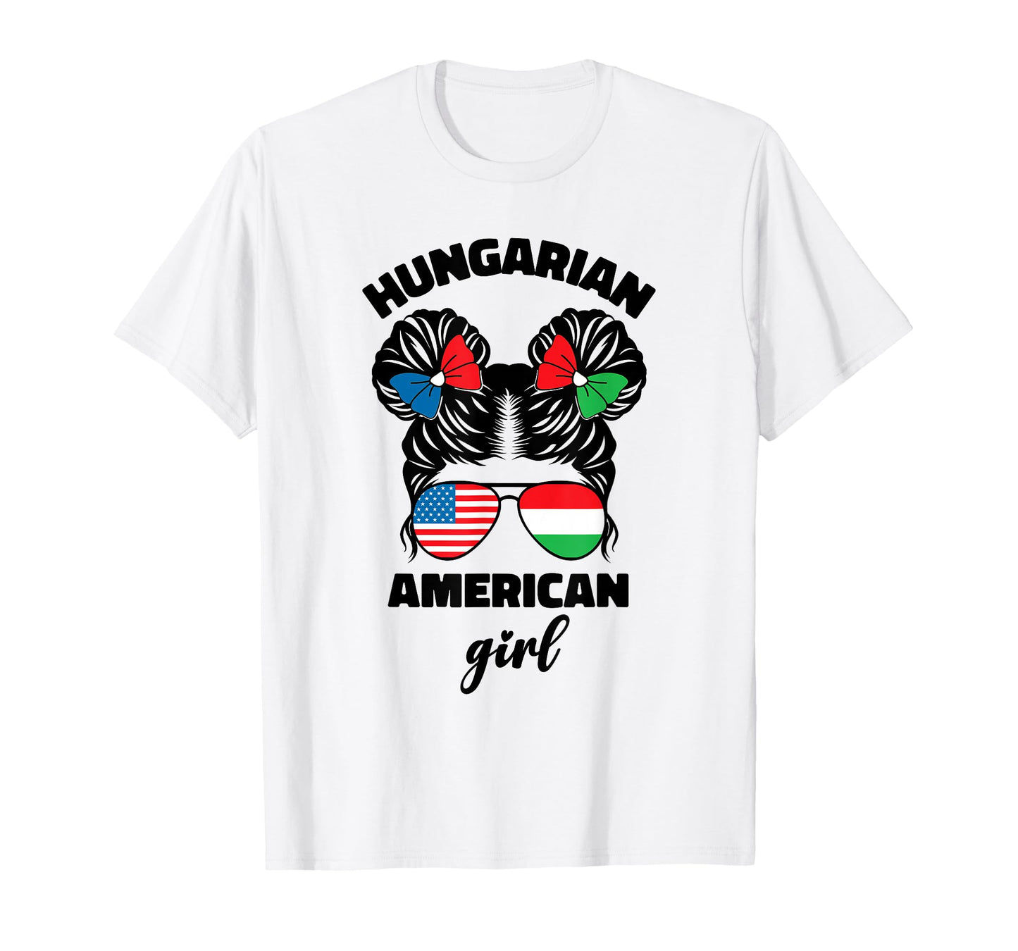 Half Hungarian And American Hungary Flag Magyar Kids Girl T-Shirt