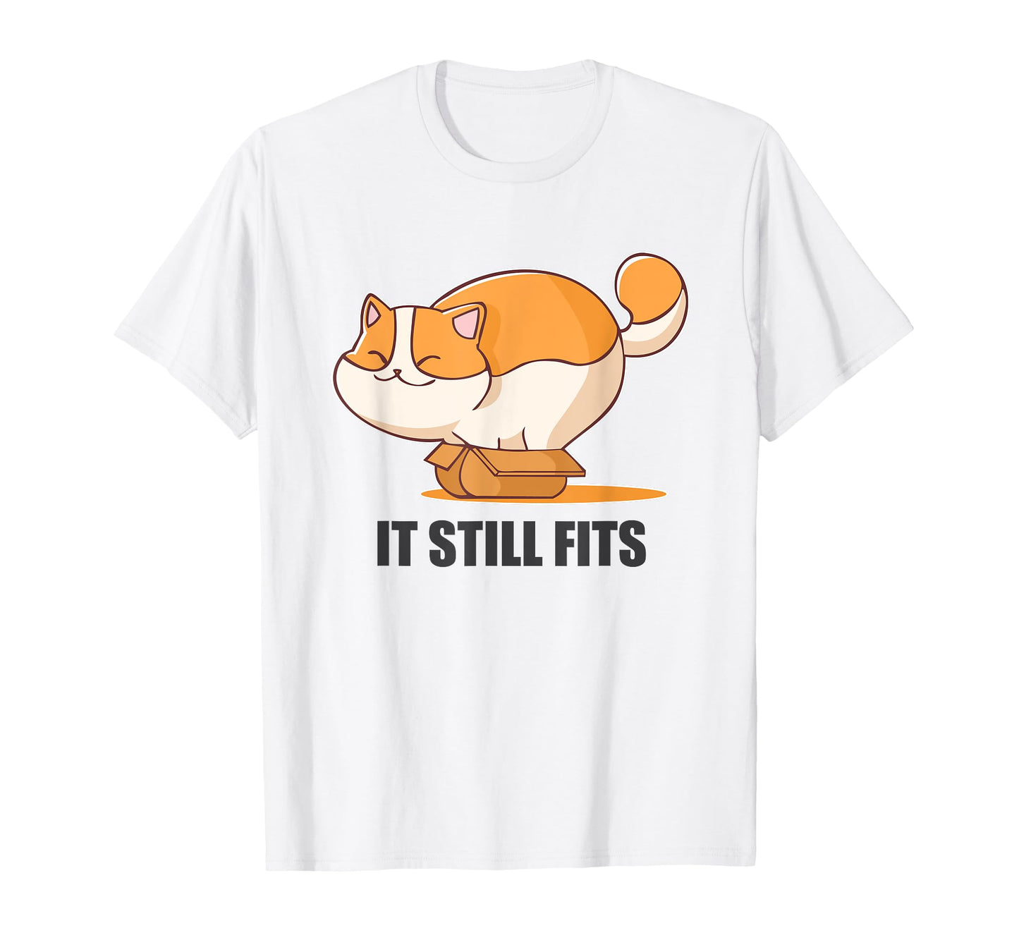 Cat In A Box T-Shirt Funny Fluffy Cat It Still Fits Shirt