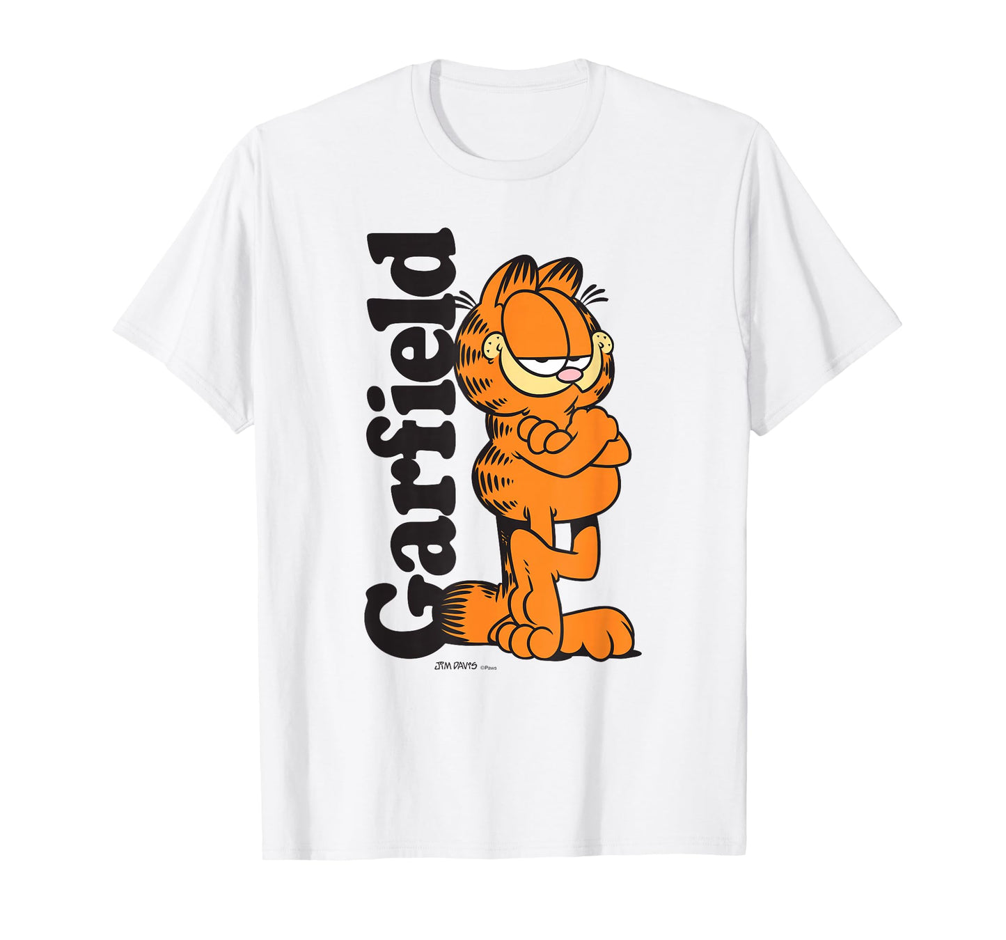 Garfield Leaning Against Logo Cartoon Cat T-Shirt