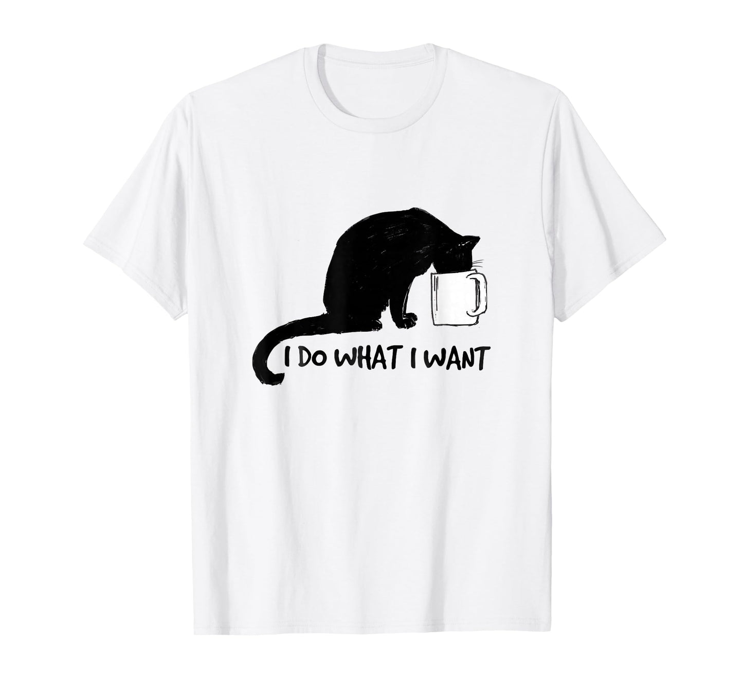 Black Cat Do What I Want Red Cup Funny My Cat T-Shirt
