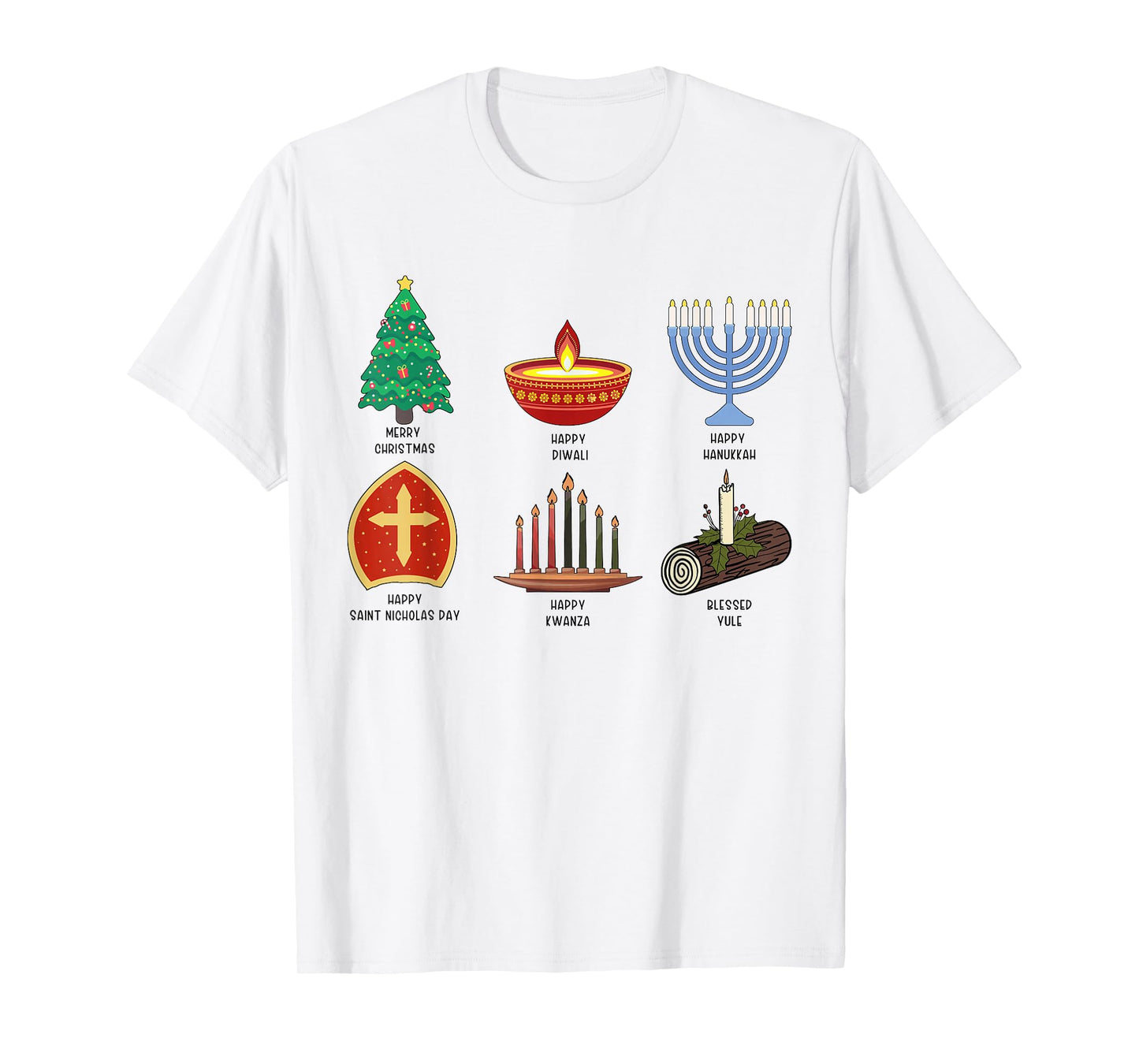 Happy Holidays Around The World Multicultural Celebration T-Shirt