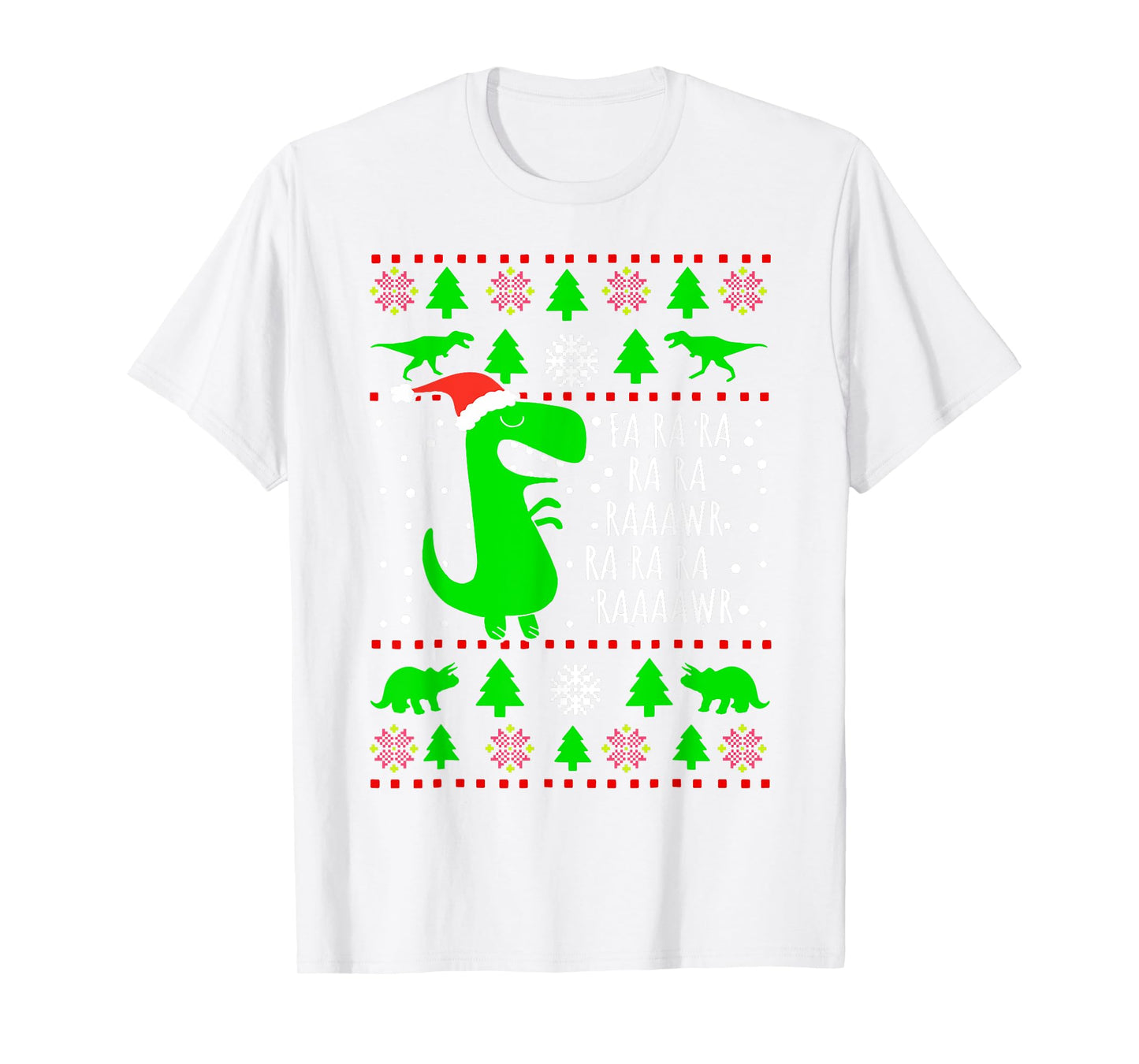 Dinosaur Ugly Christmas Sweater Fa Ra Rawr Family Kids Boys T-Shirt