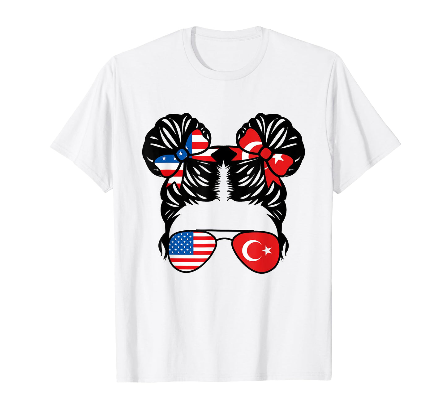 Half American Half Turkish Girl USA Turkey Flag Patriot T-Shirt