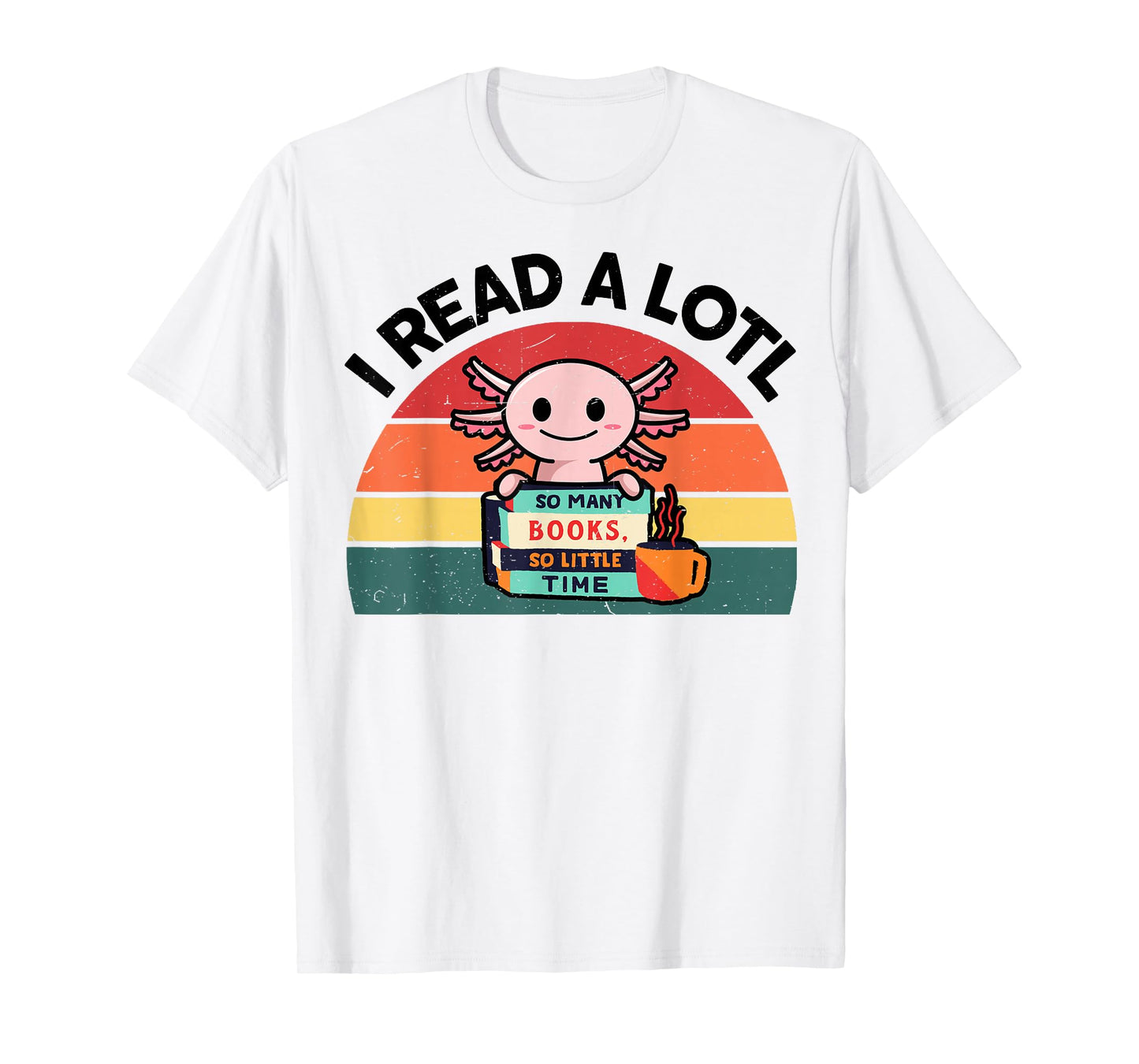 Axolotl-Shirt Reading Book Readsolotl Kids Boys Girls Cute T-Shirt