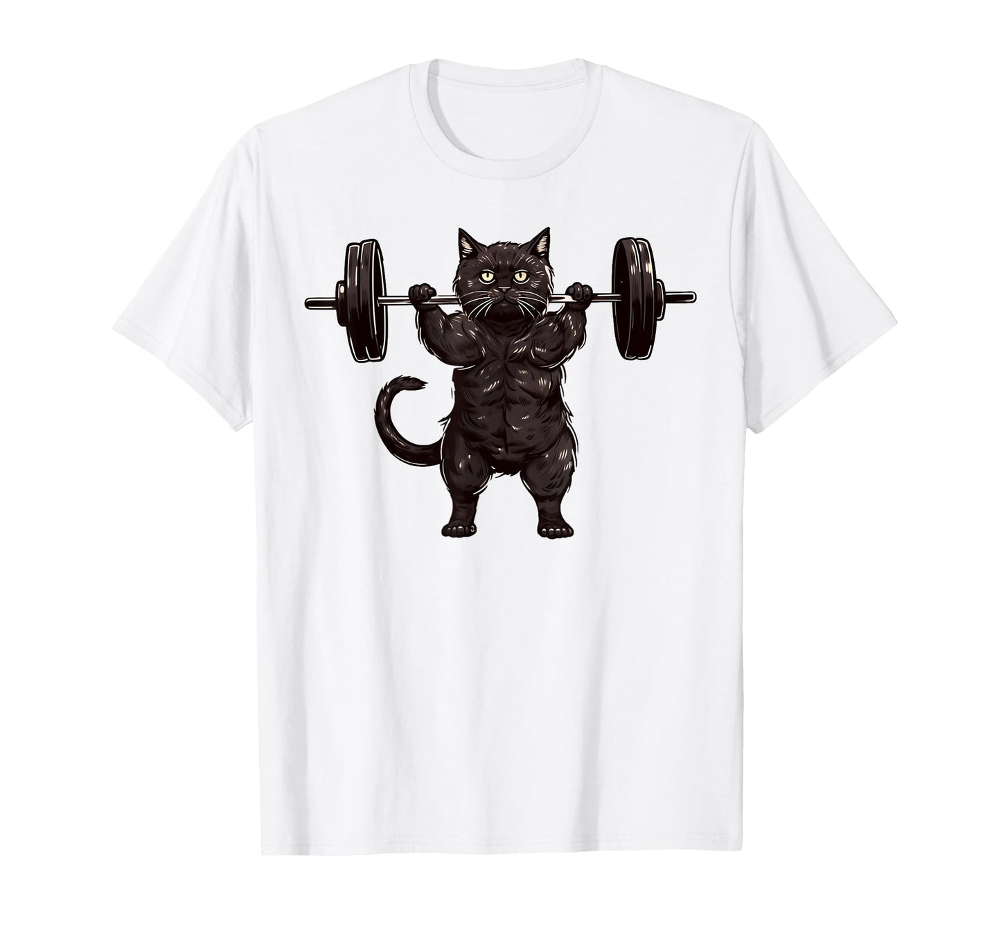 Cat Workout, Cat Deadlift, Powerlifting Kitty Weightlifting Men Women Girls Kids T-Shirt