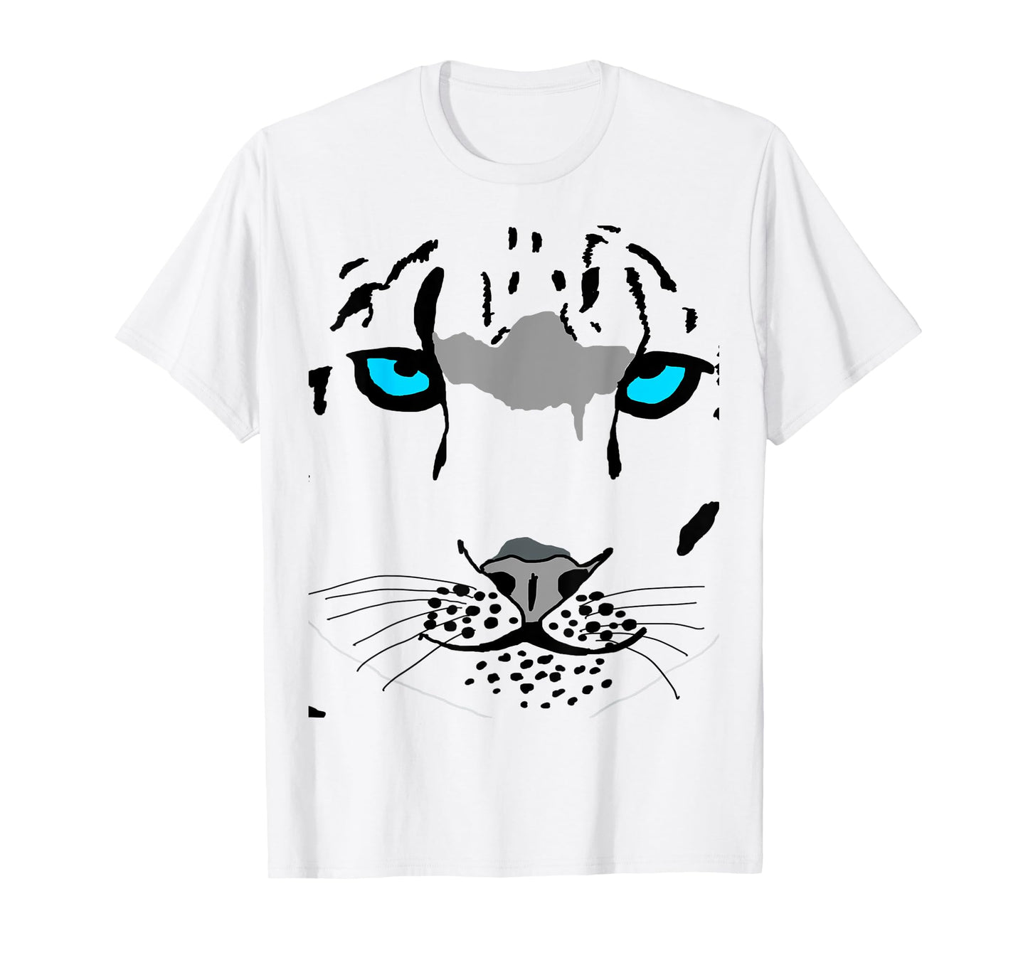 Snow Leopard Costume Big Wild Cat Tiger Halloween Wildcat Men Women Kids T-Shirt
