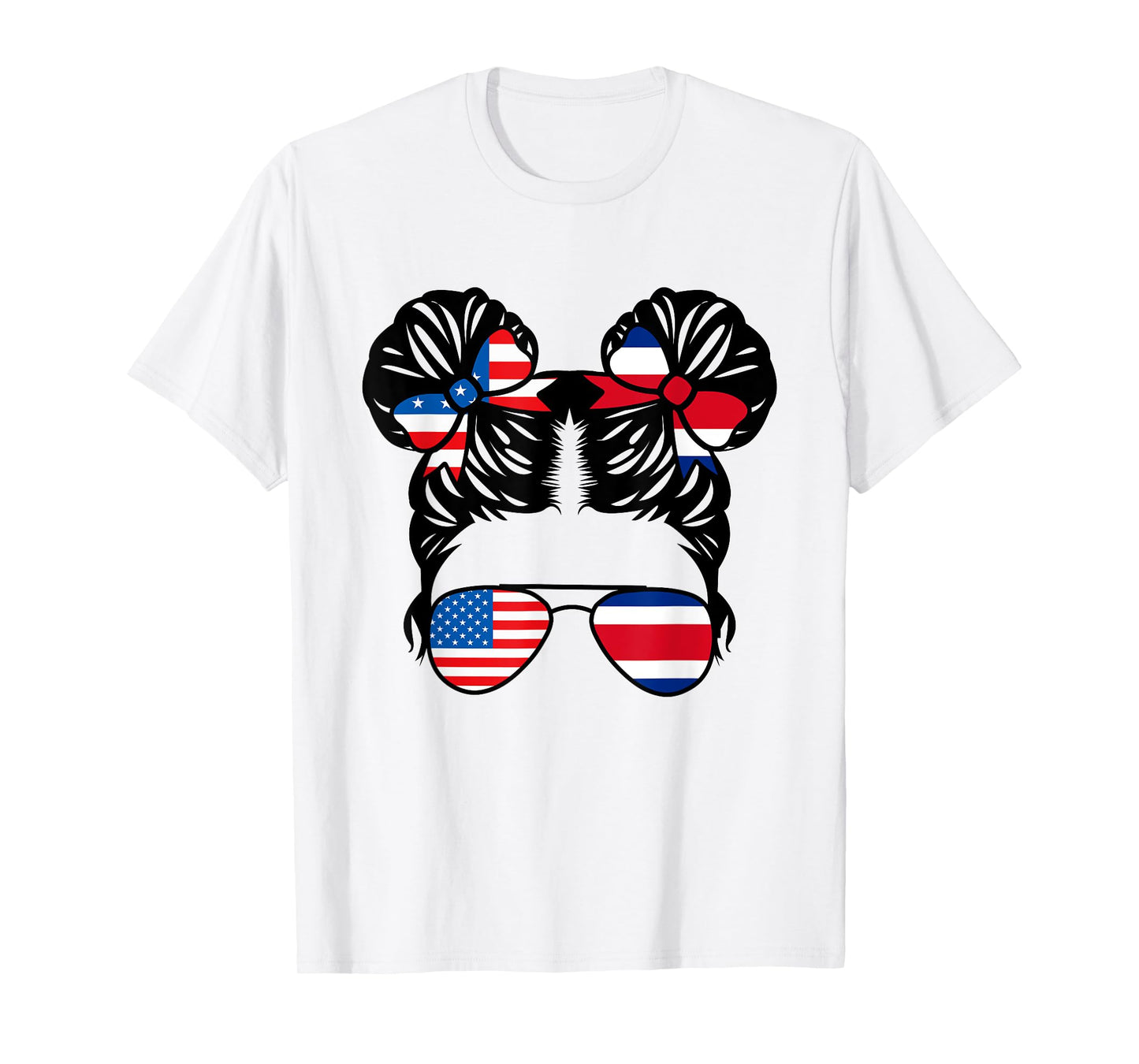 Half American Costa Rican Girl USA Costa Rica Flag Patriot T-Shirt