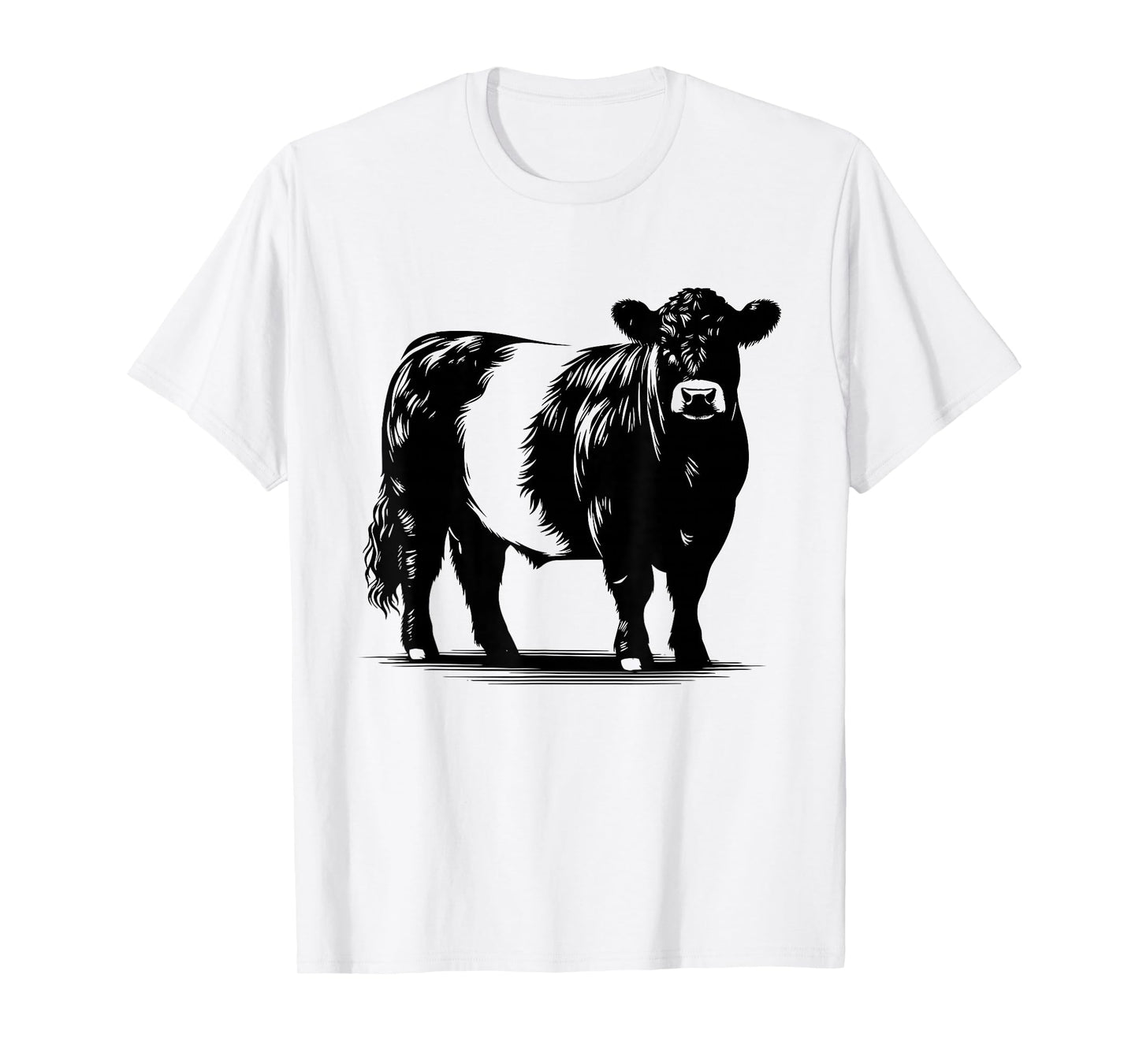 Cow Farmer Breeder - Monochromatic Belted Galloway Cattle T-Shirt