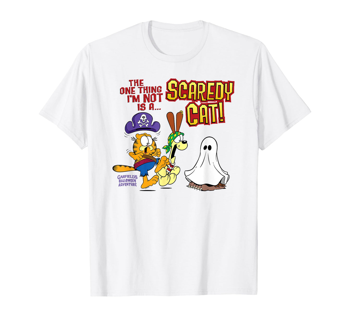 Garfield Not A Scaredy Cat! Halloween Cartoon Cat T-Shirt