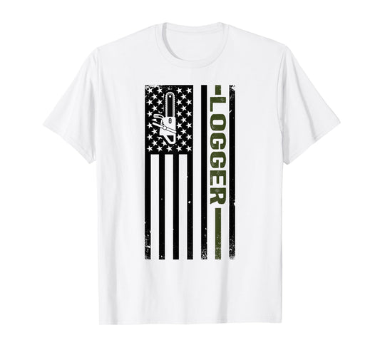 Logger US Flag Logging Lumberjack T-Shirt