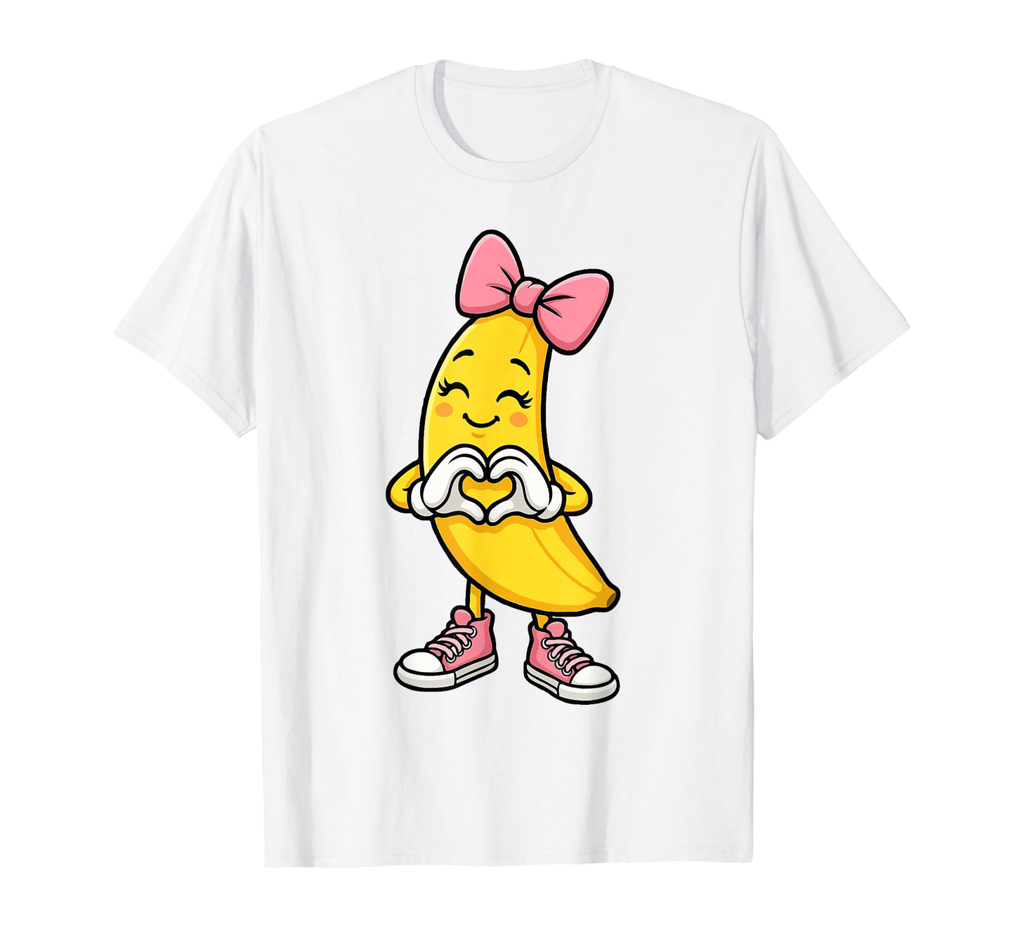 Cute Banana Coquette Bow Retro Banana Girls Kids Women T-Shirt