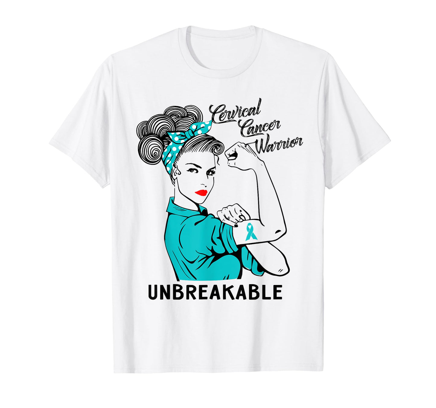 Cervical Cancer Warrior Unbreakable T-Shirt Awareness Gift T-Shirt
