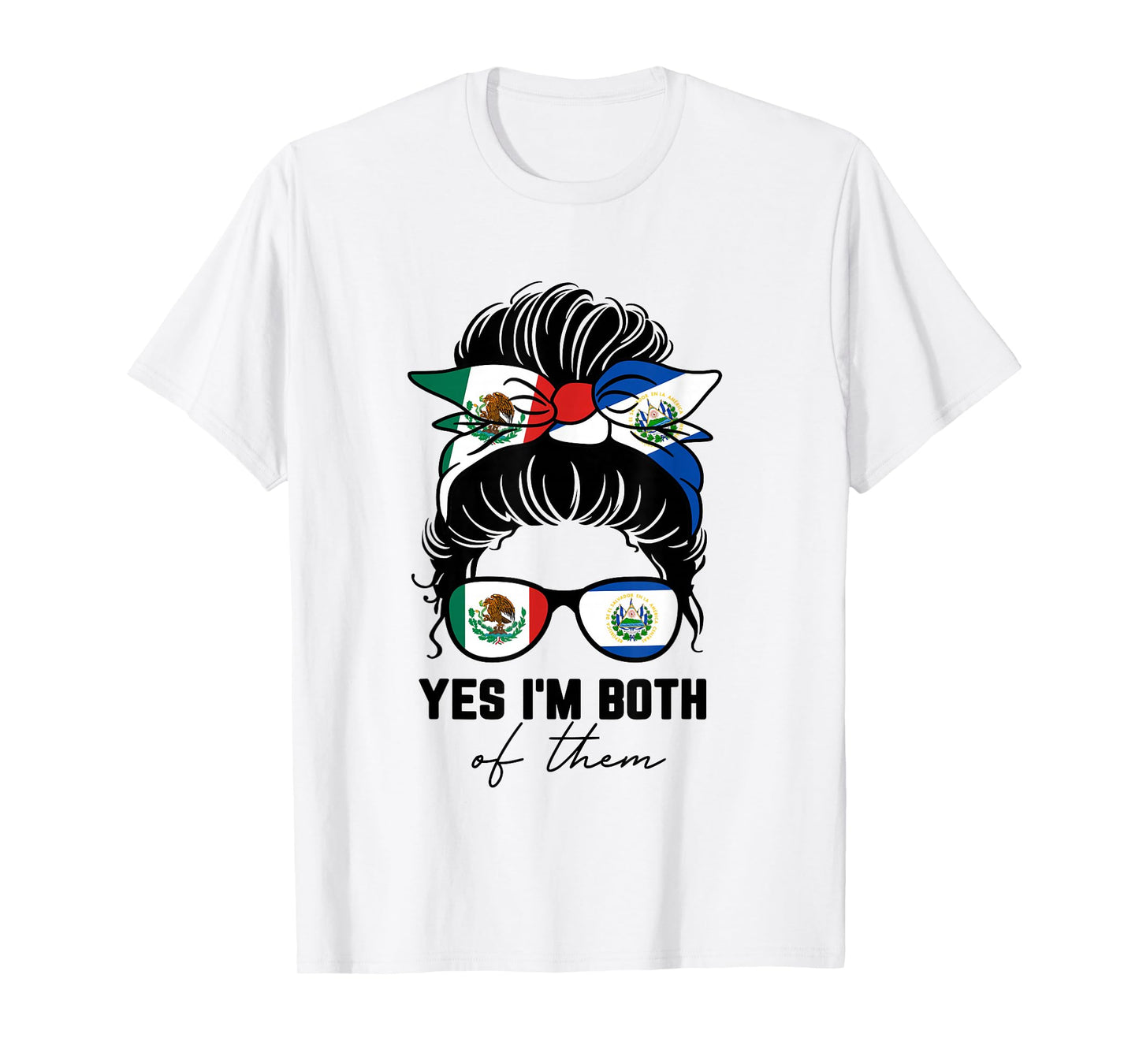 Half Mexican Half Salvadoran Girl Mexico El Salvador Flag T-Shirt