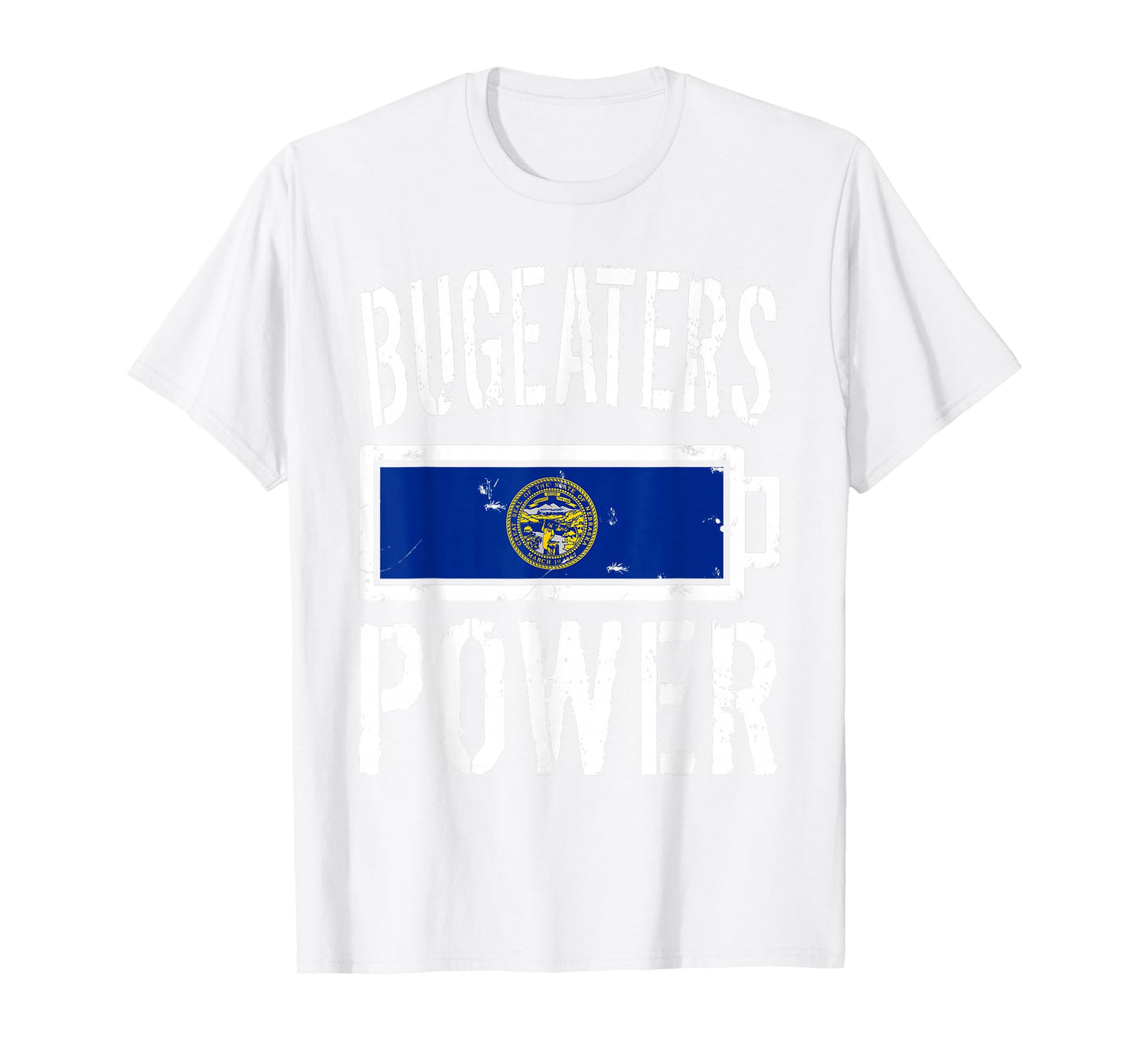 Nebraska Flag T-Shirt | Bugeaters Power Battery Proud Tee T-Shirt