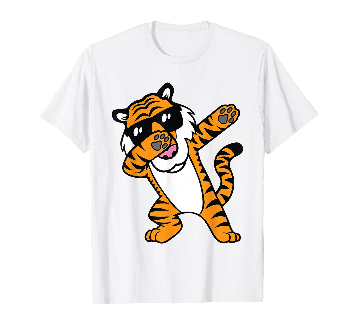 Dabbing Tiger Funny Cool Dancing Big Cat Dab Men Women Girls Kids T-Shirt