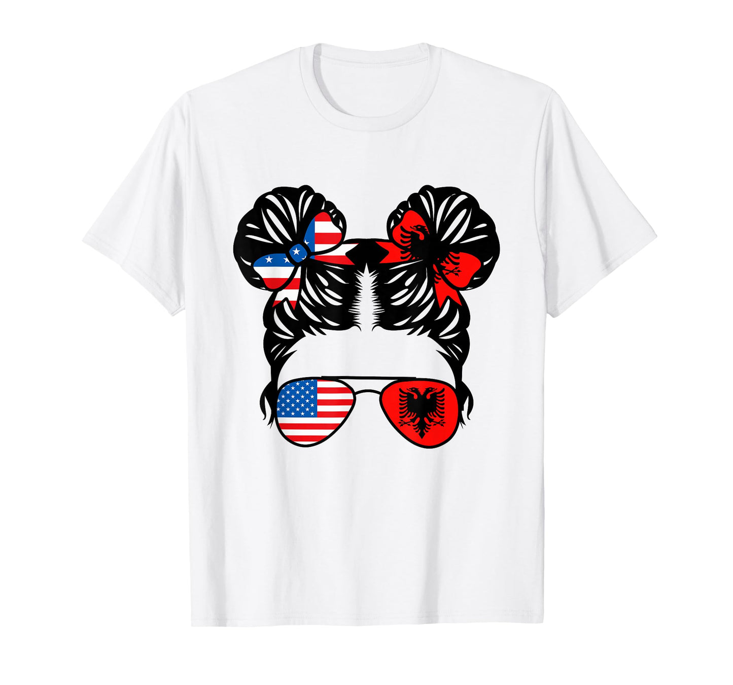 Half American Half Albanian Girl USA Albania Flag Patriot T-Shirt