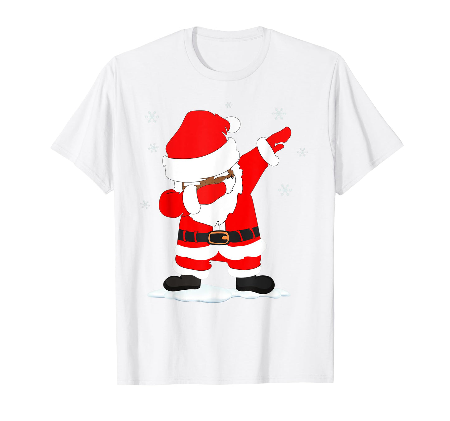 Funny Christmas Black Brown DABBING SANTA T-Shirt