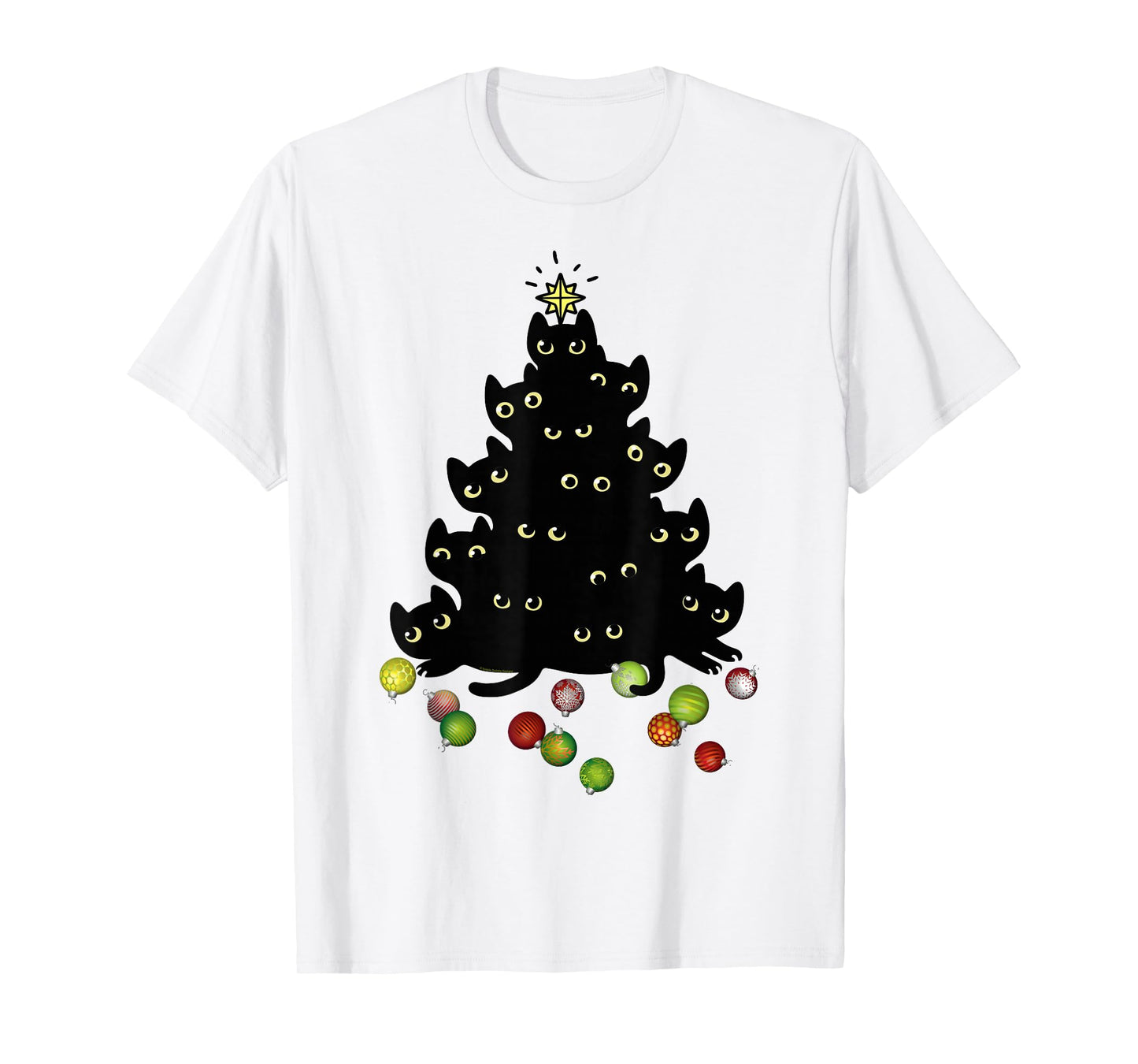 Cat Lovers Cute and Funny Holiday Tree Christmas T-Shirt