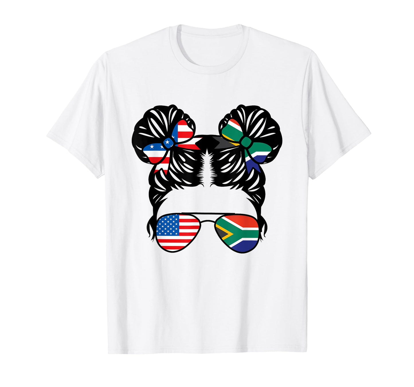 Half American South African Girl USA Africa Flag Patriot T-Shirt