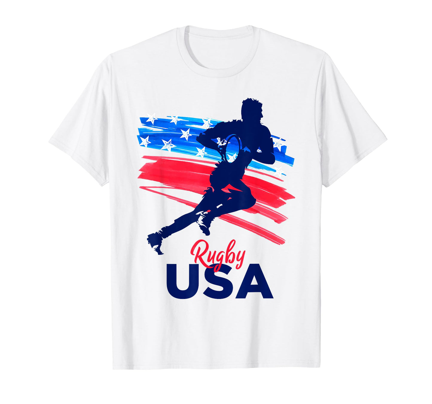 Rugby Football Support the Team Rugby Player USA Flag T-Shirt