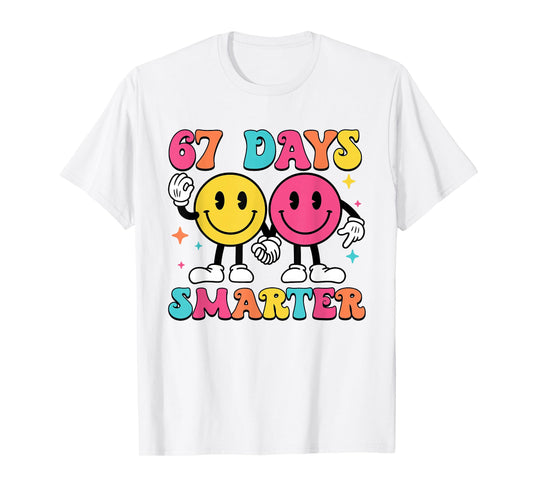 67th Day of School 67 Days Smarter Teacher Student Six Seven T-Shirt