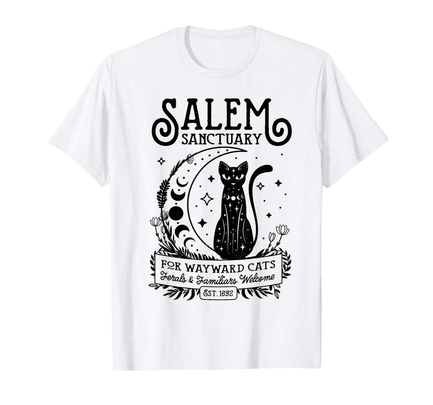 Funny Witch Salem Home for Wayward Black Cats 1692 Halloween T-Shirt