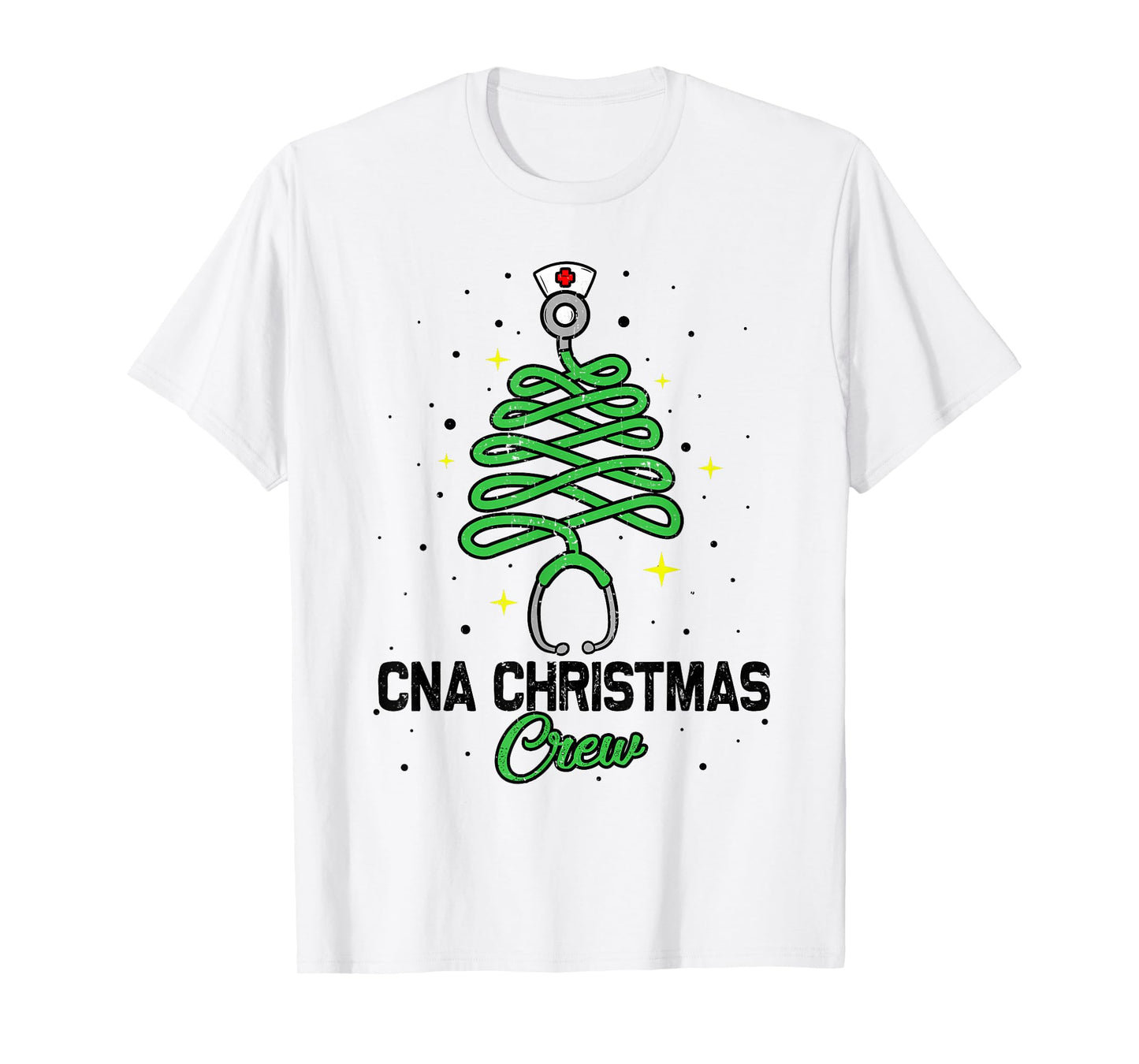 CNA Christmas Crew Cute Christmas Tree Xmas Lights Nurse T-Shirt