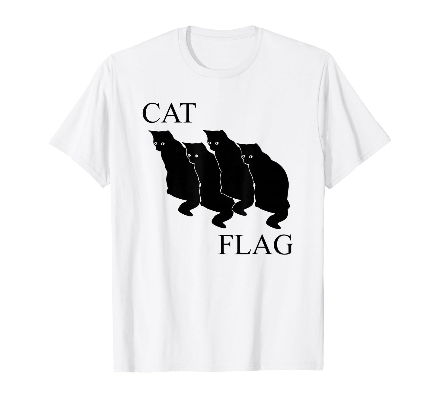 Cat Flag Funny Black Flag T-Shirt - Black Cat Graphic Shirt Men Women Girls Kids T-Shirt