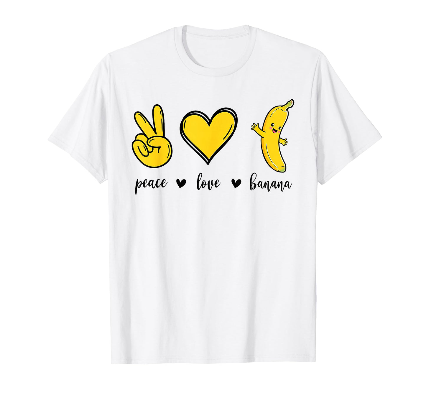 Peace Love Bananas, Fresh Banana Gift for Fruit Lover Vegan T-Shirt