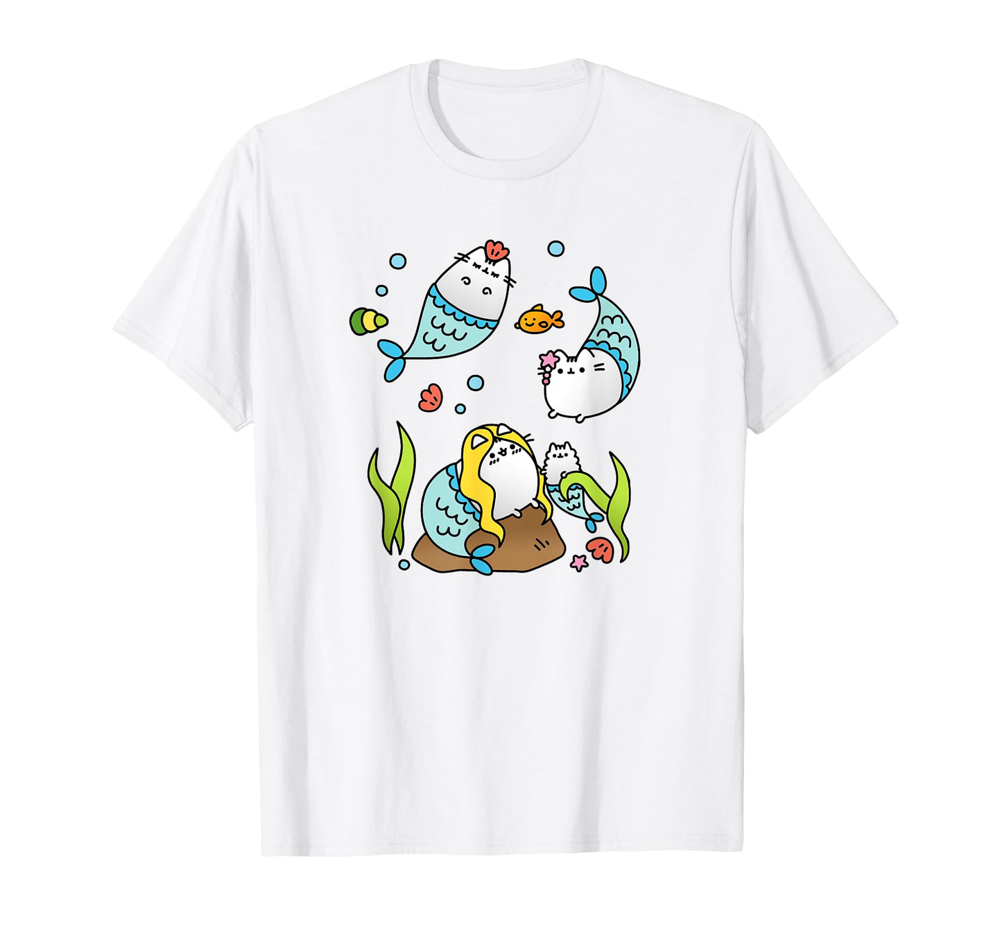 Mermaid Cat Family T-Shirt Cute Purrmaids Men Women Kids T-Shirt