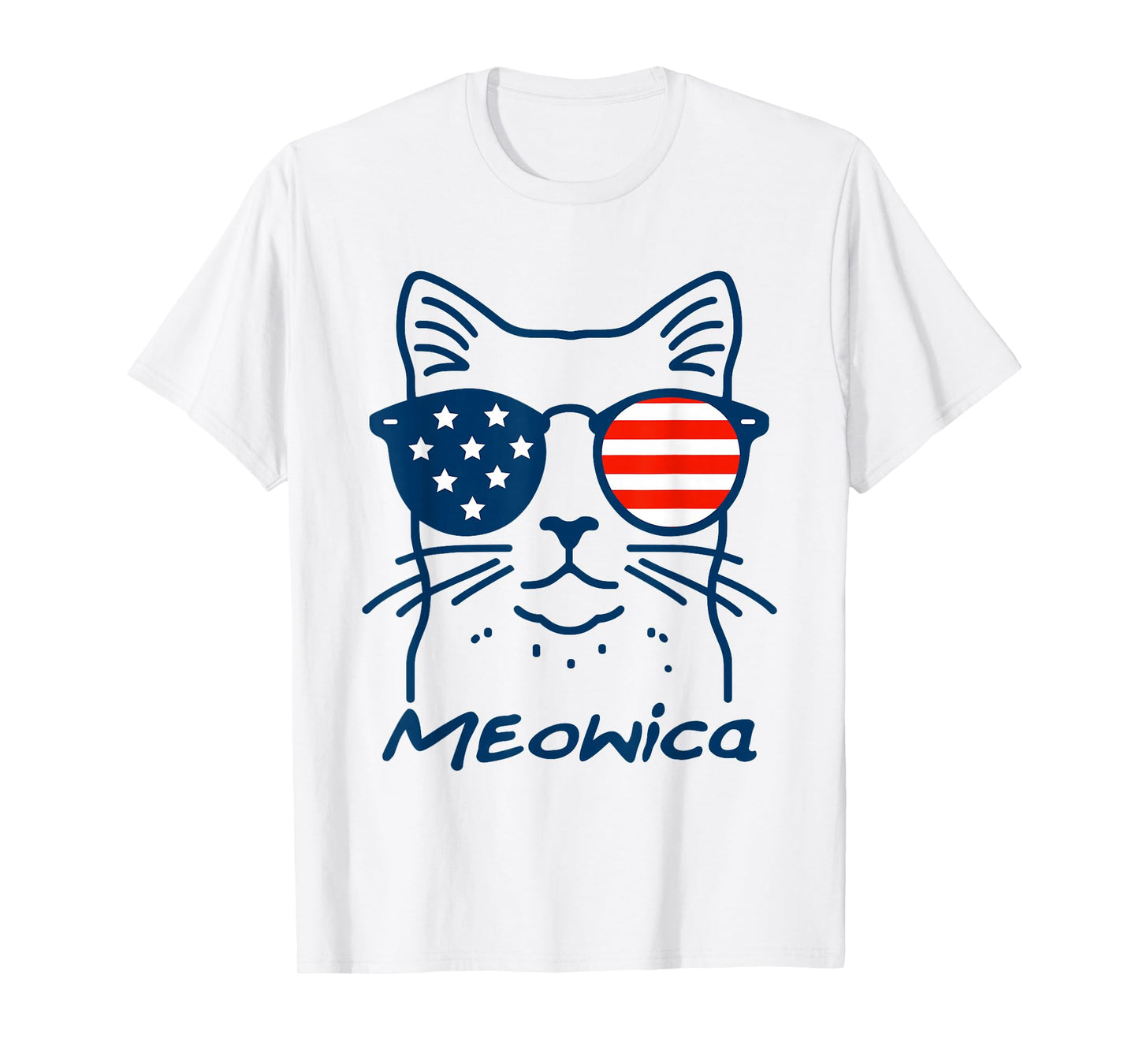 Meowica USA 'Merica Cat 4th of July Funny Patriotic T-Shirt