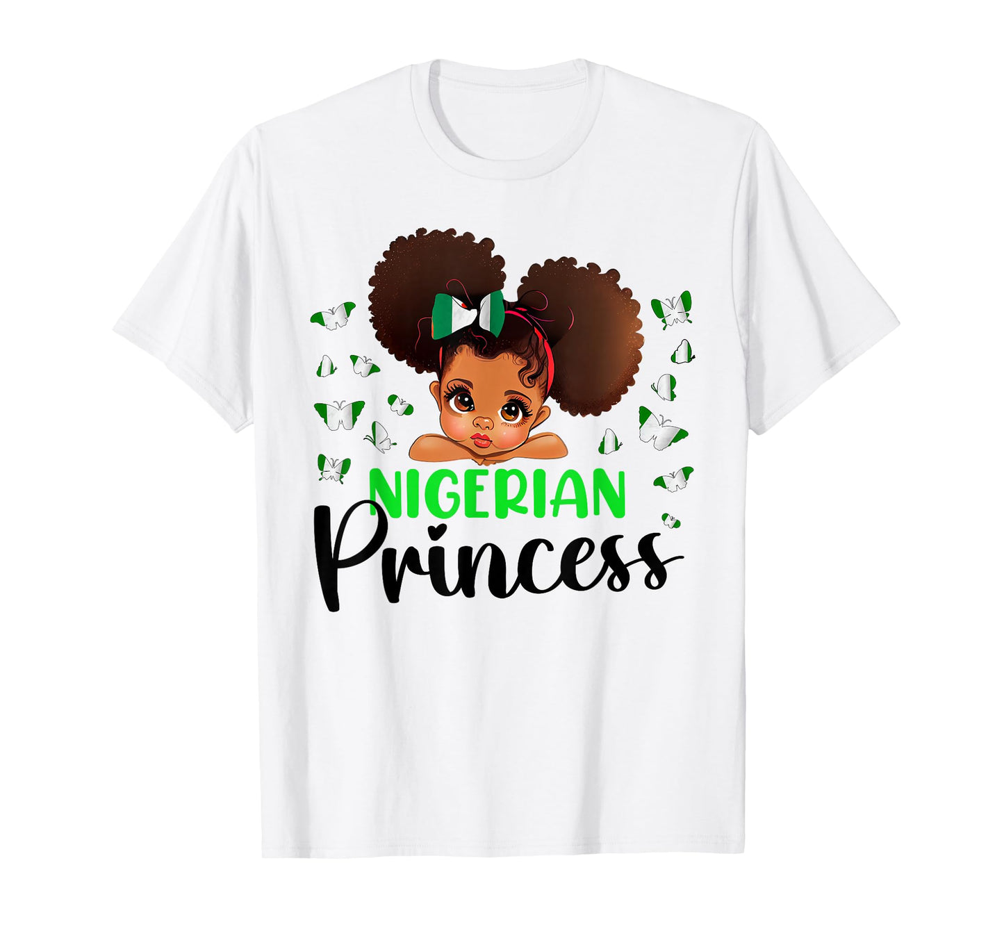 Nigeria Princess Flag for Girls Nigerian Pride Nigeria kids T-Shirt