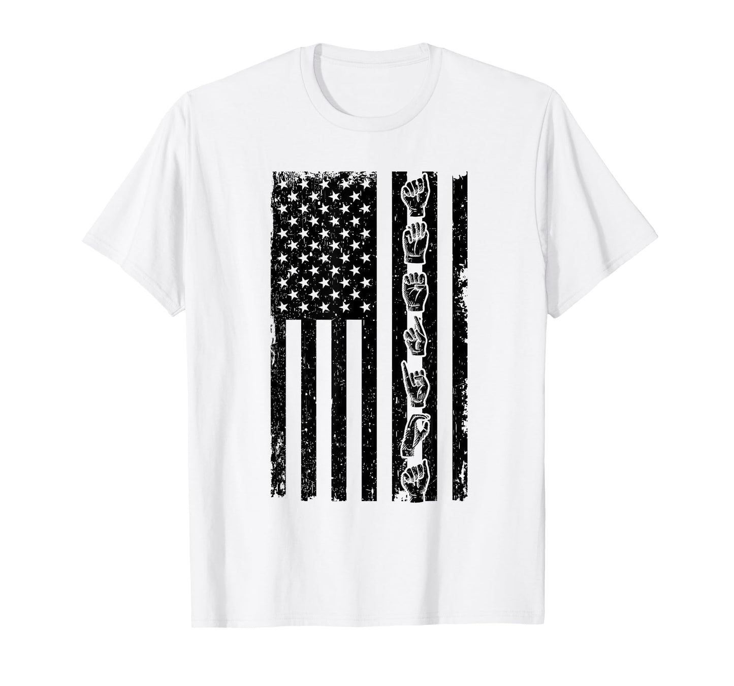 ASL Flag - Sign Language Gift Deaf Gift ASL Teacher Gift T-Shirt for Men Women
