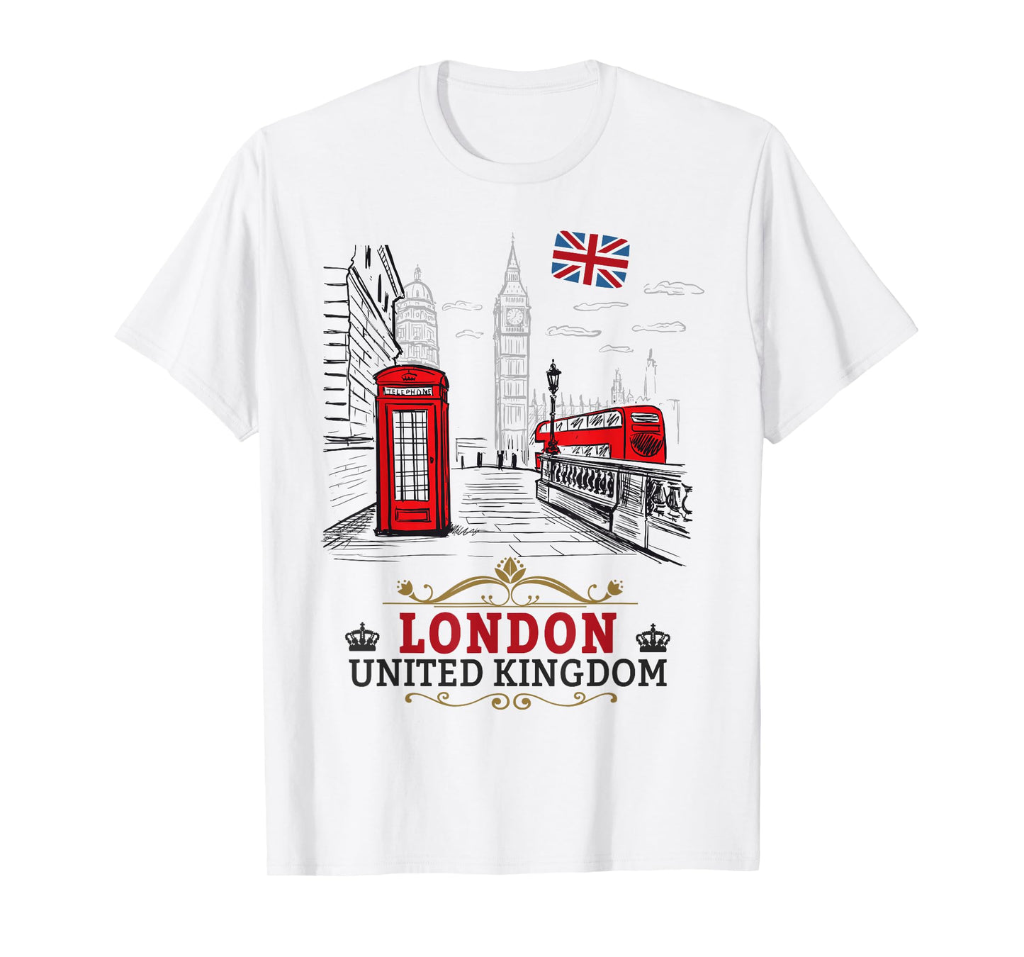 London Souvenirs Idea For Kids & English British Memorabilia T-Shirt
