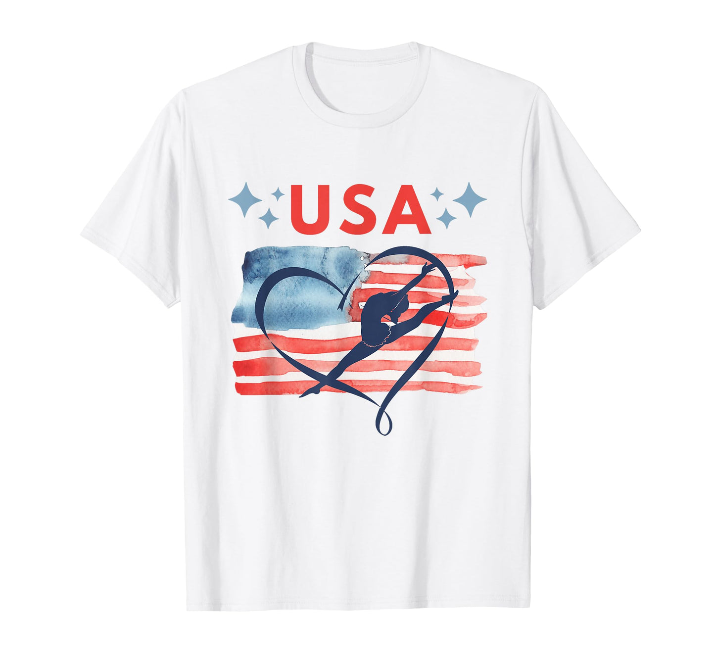 Patriotic American Flag Gymnastics Design for USA Gymnasts T-Shirt