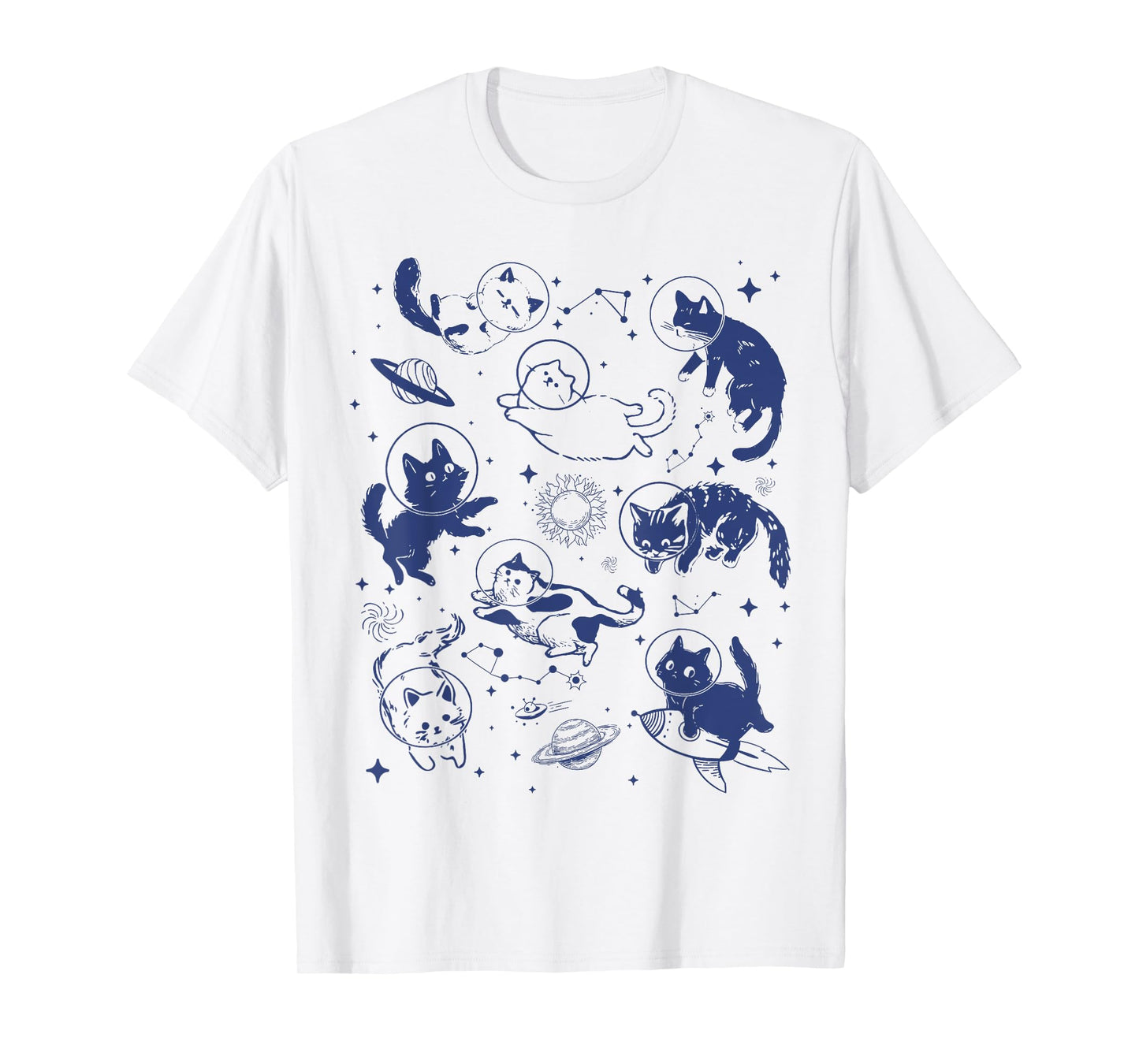 Cats Astronaut in Space Funny Space Kitten for Cat Lovers T-Shirt