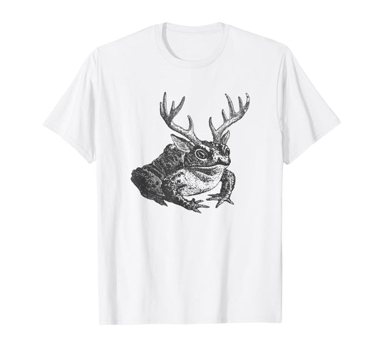 Cottagecore Frog Antlers - Vintage Frogcore Aesthetics T-Shirt