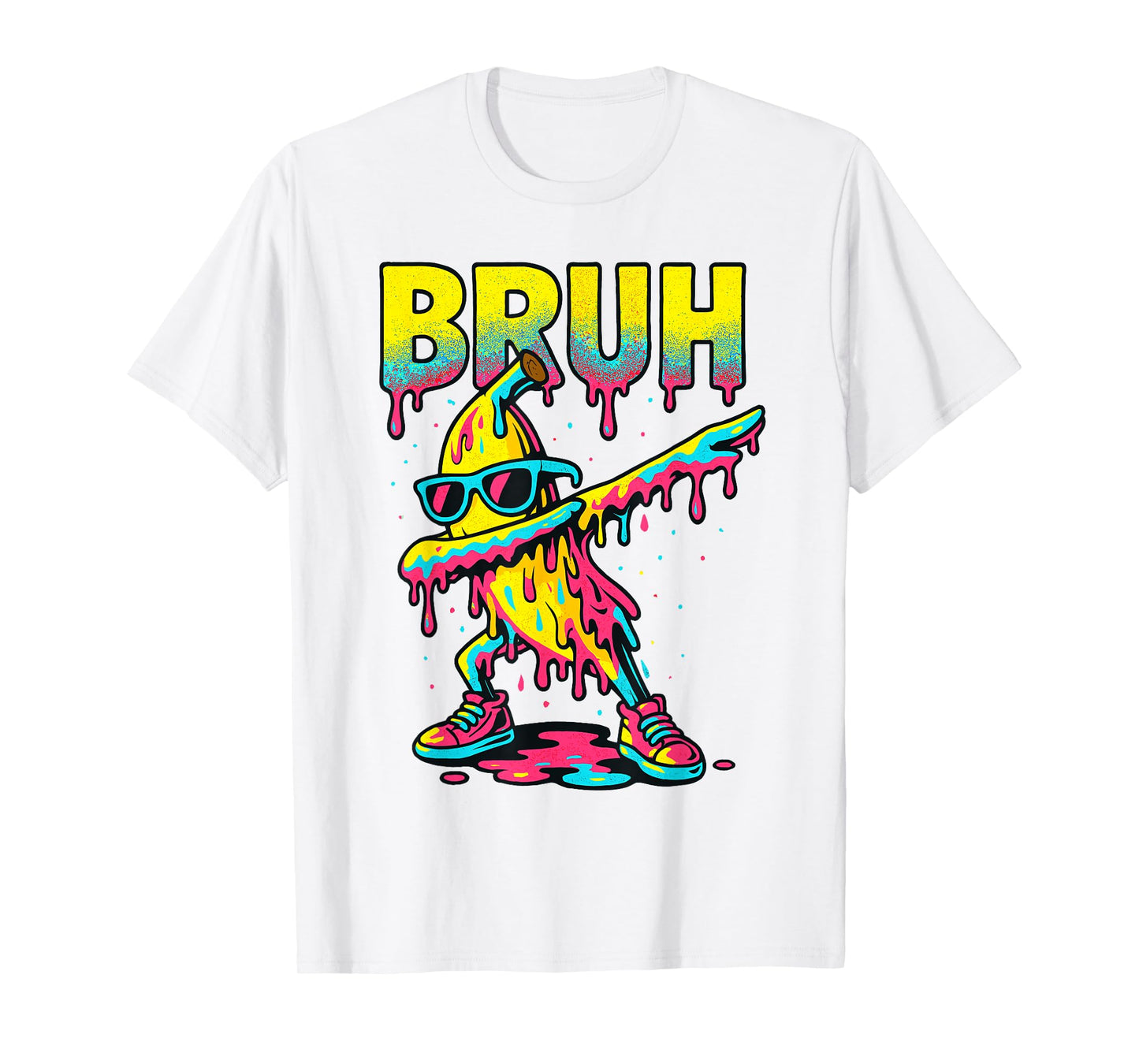 Dabbing Banana Bruh Ice Cream Drip Banana Youth Boys Kids T-Shirt